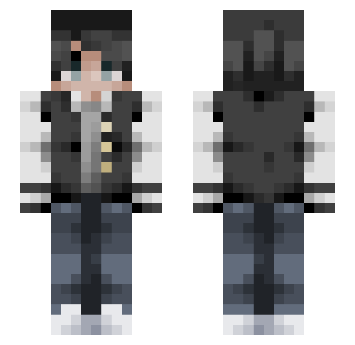 PokeKam777 Minecraft skin, front and back view