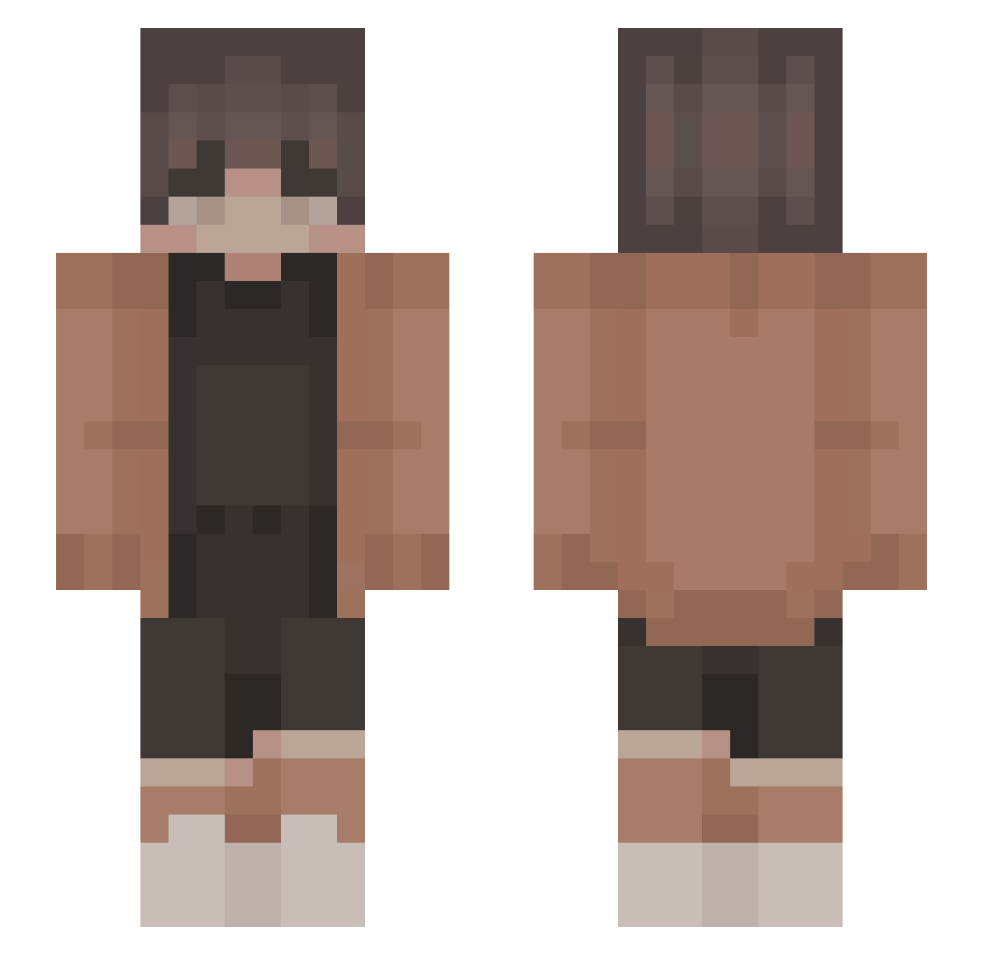 Jaoq Minecraft skin, front and back view
