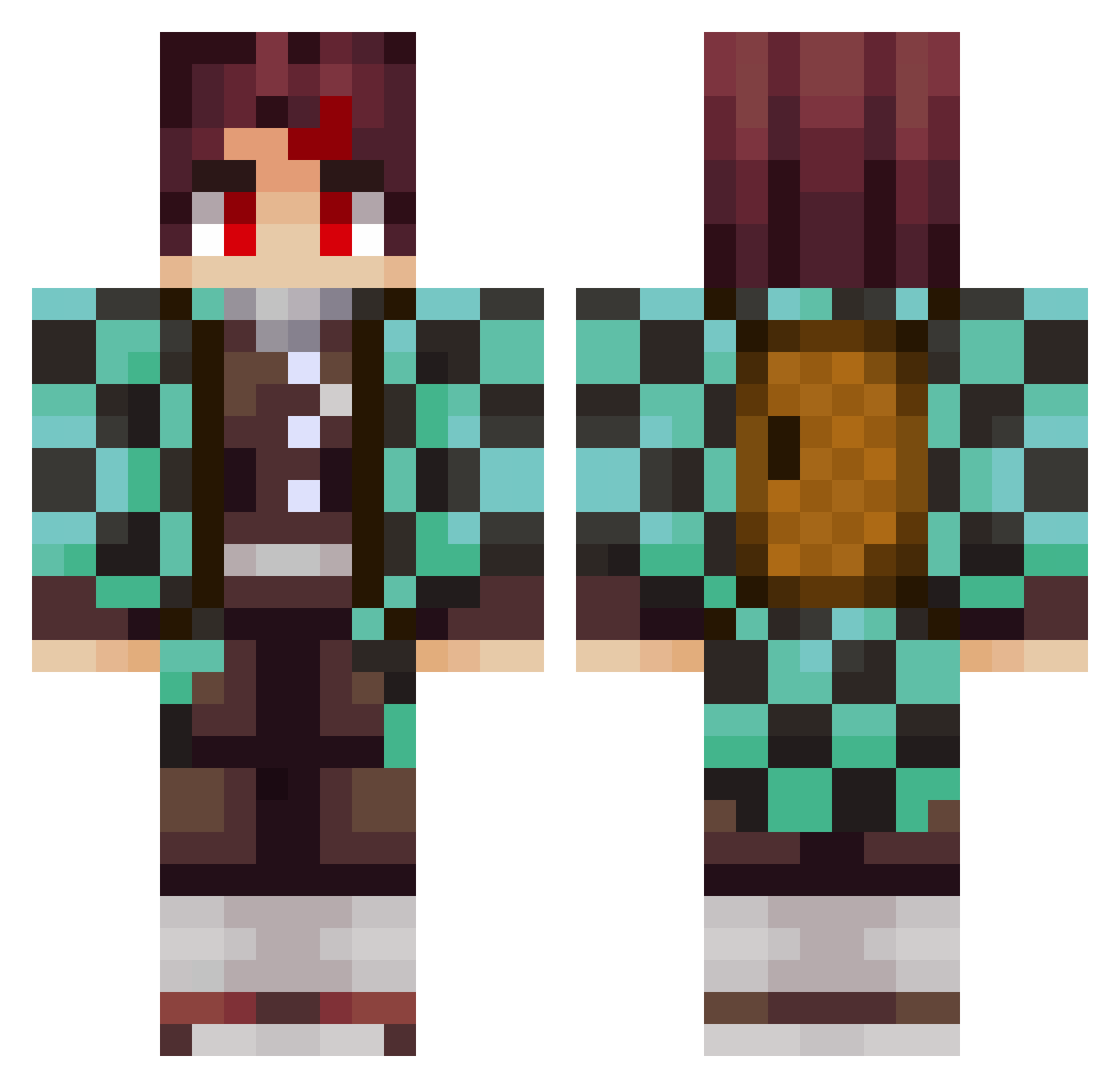 namejeff2014 Minecraft skin, front and back view