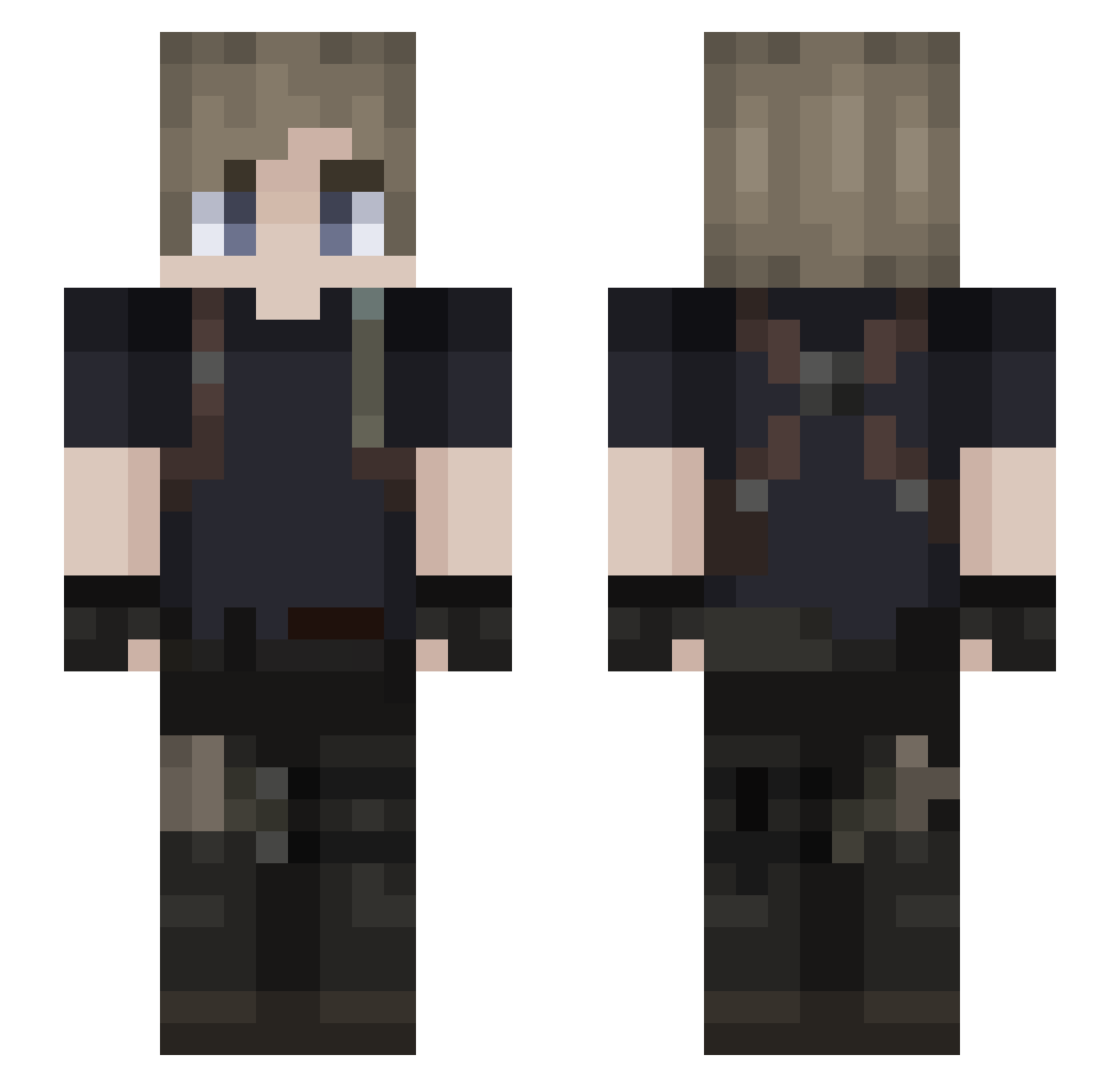 merrdr Minecraft skin, front and back view