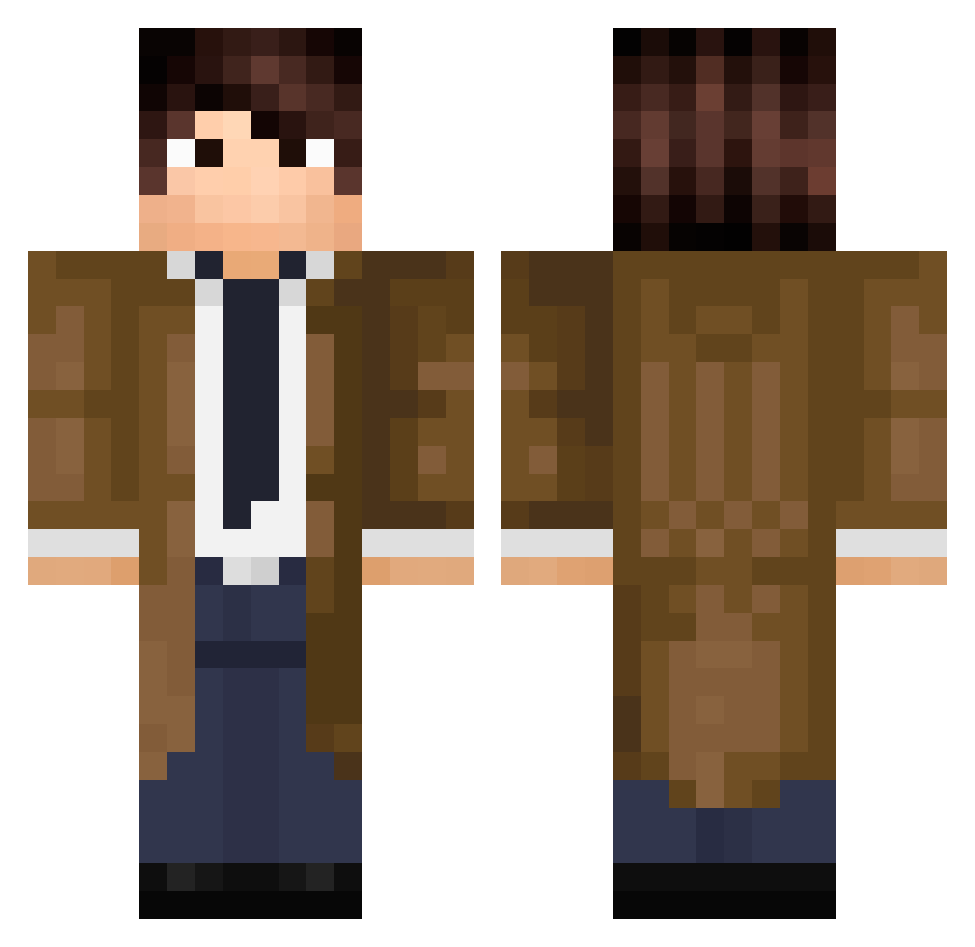 Avorne Minecraft skin, front and back view