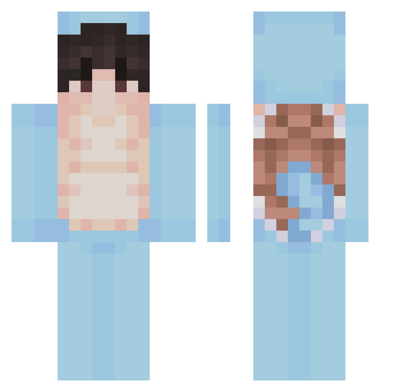 Zeus30000 Minecraft skin, front and back view