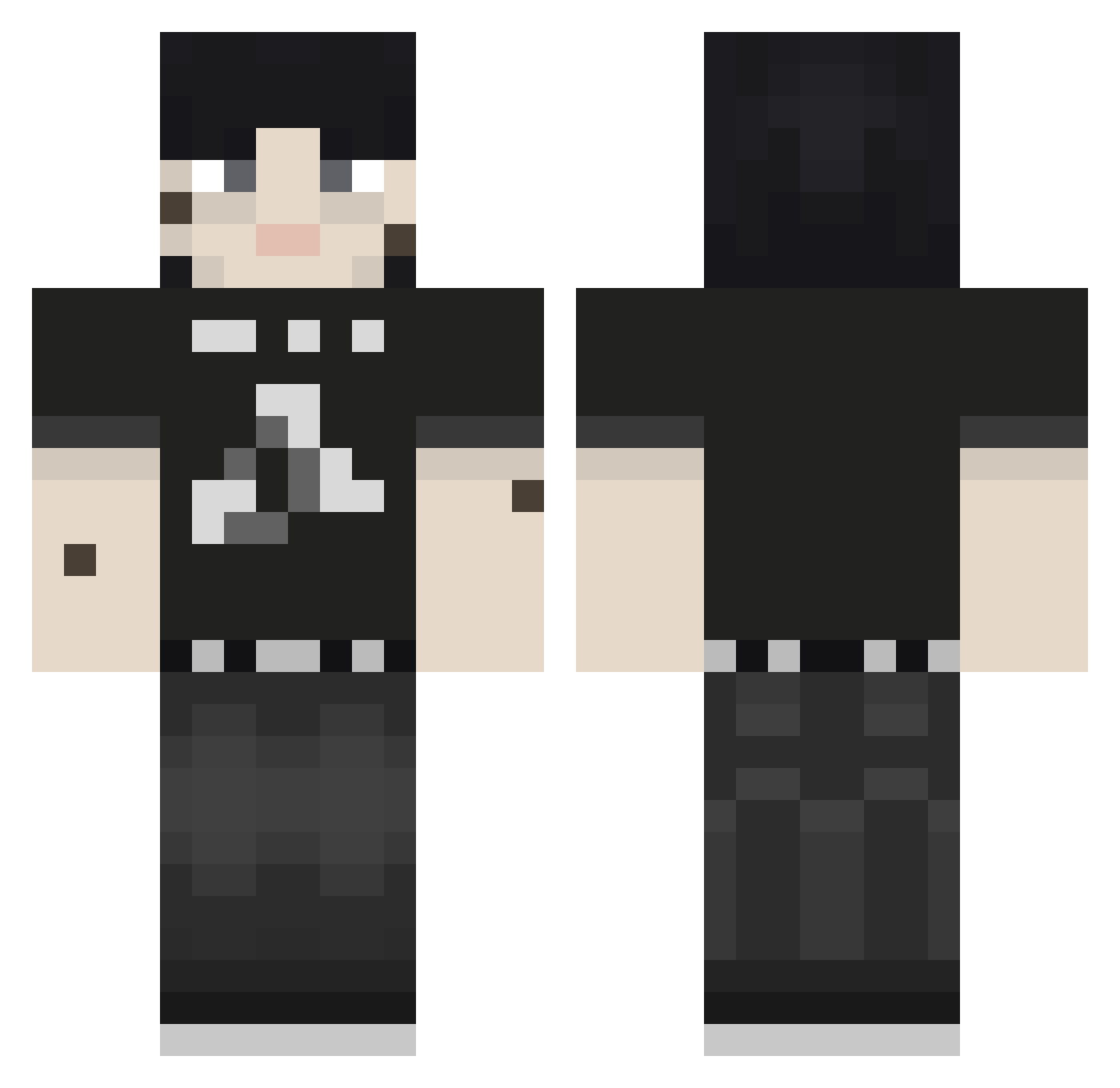 B8bicarbonate Minecraft skin, front and back view