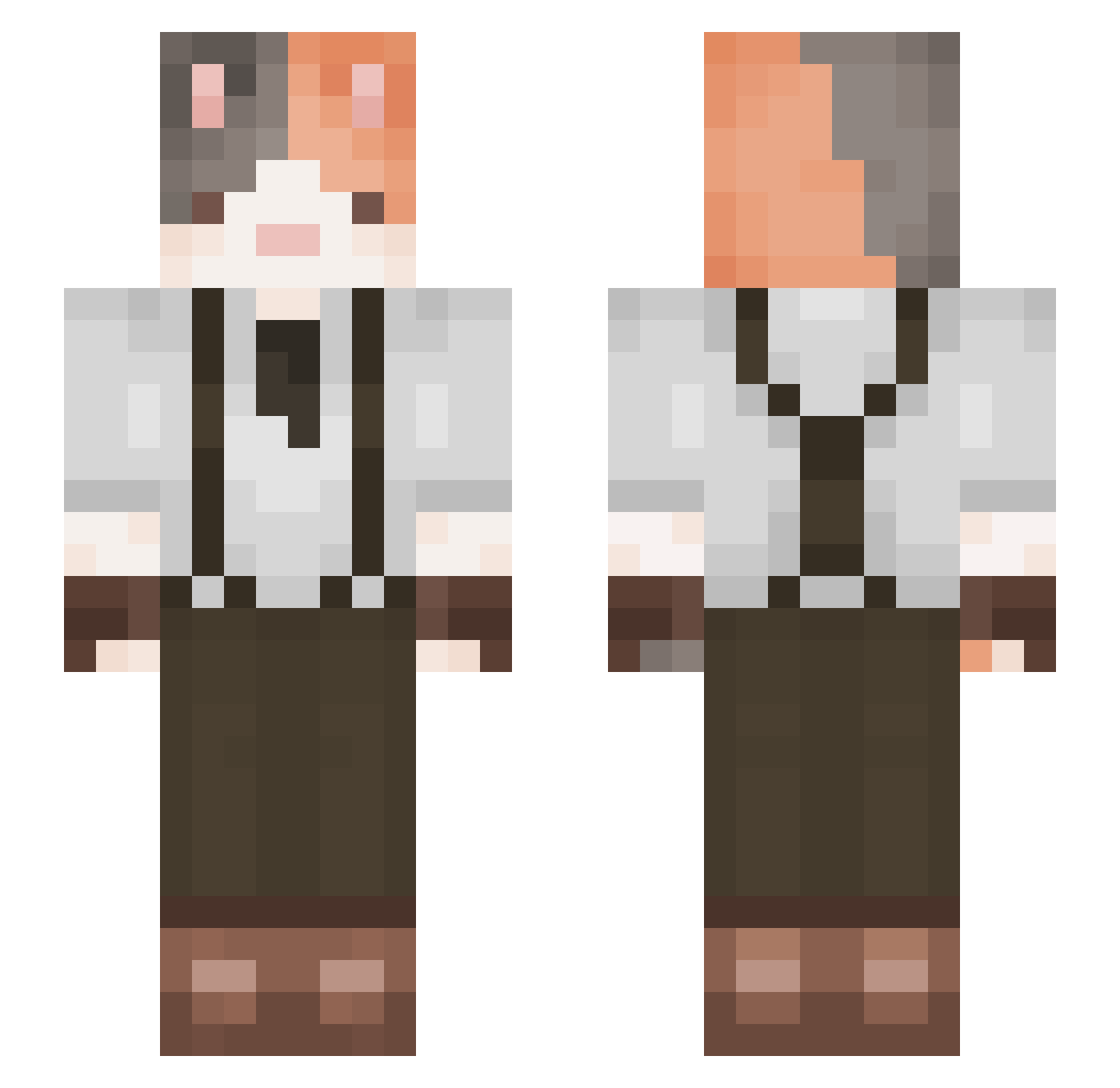 Ritalico Minecraft skin, front and back view