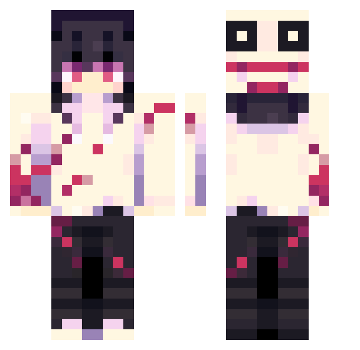 racccoo972 Minecraft skin, front and back view
