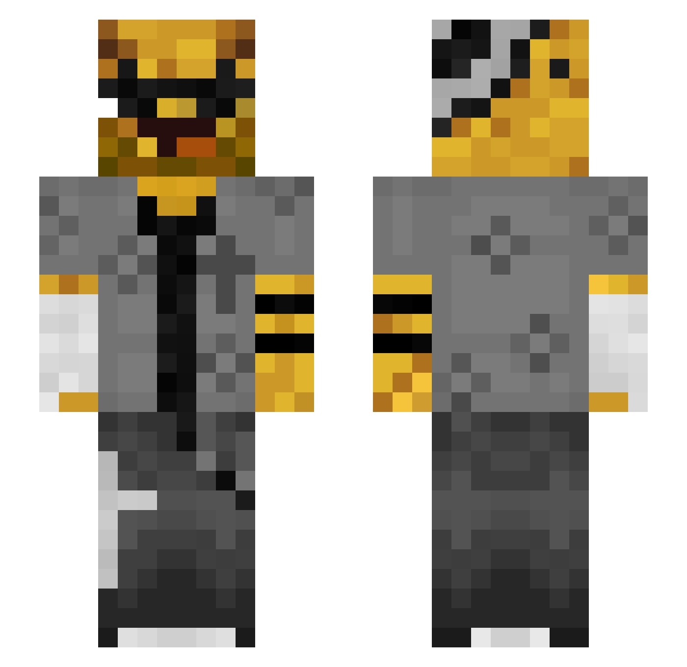 TotaltFetto Minecraft skin, front and back view