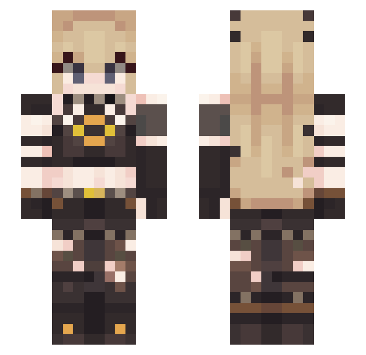 StayLonely Minecraft skin, front and back view