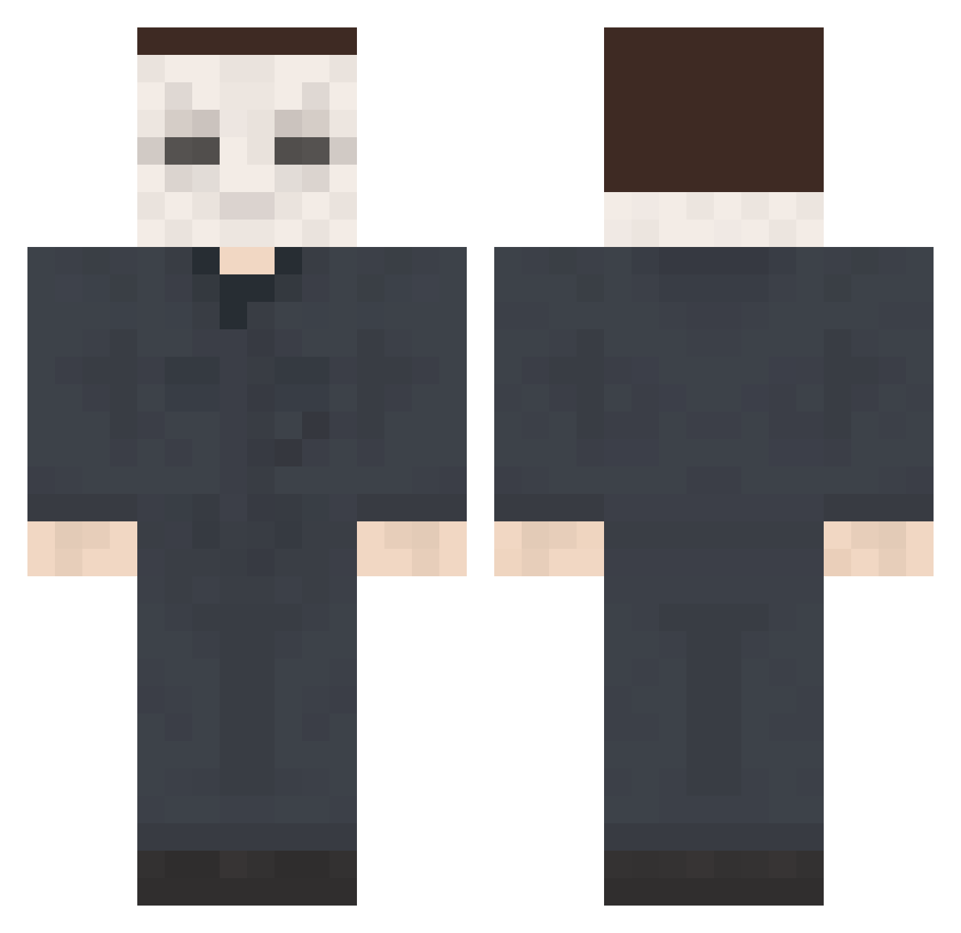 Izatax Minecraft skin, front and back view