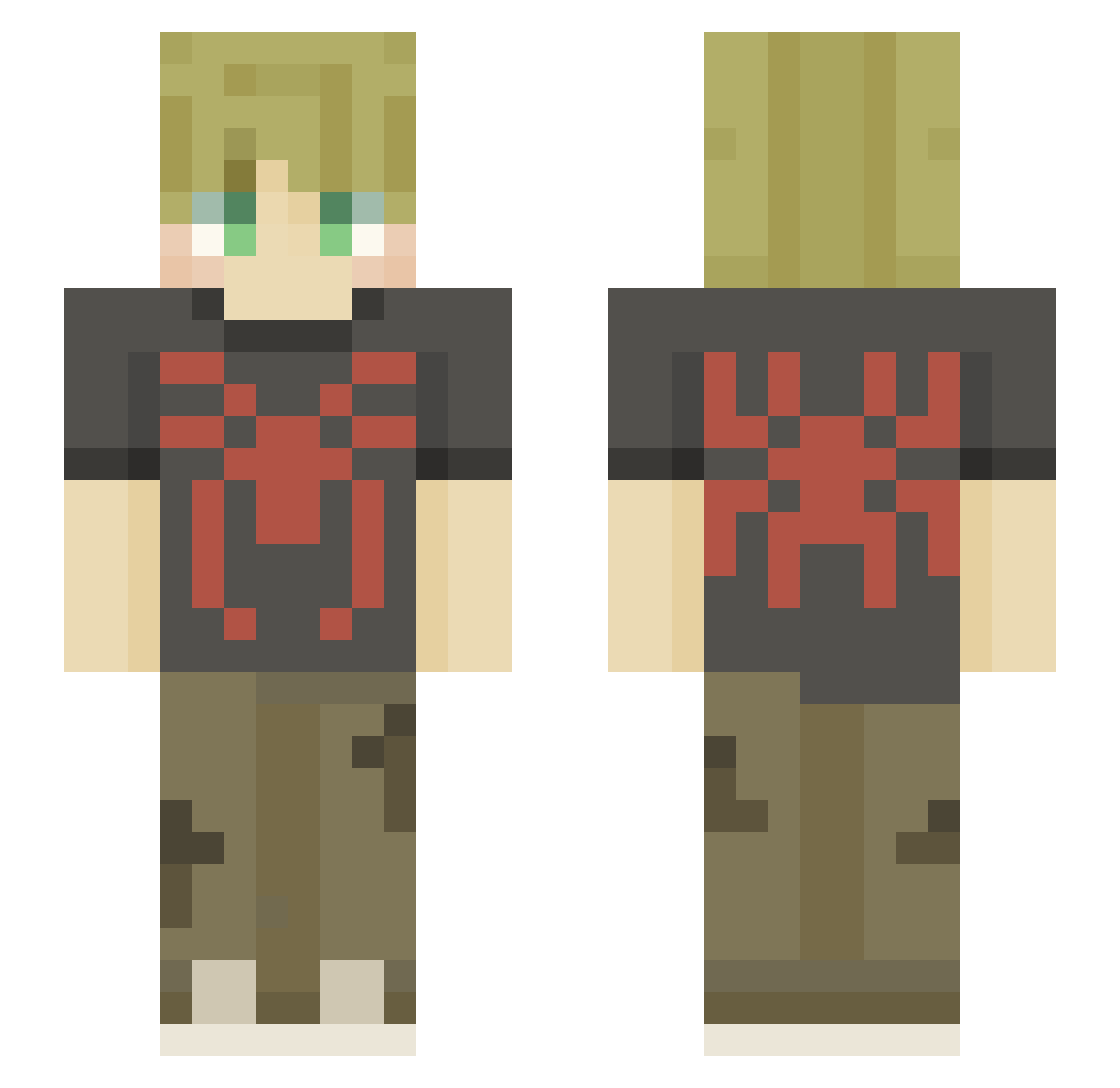 franngi Minecraft skin, front and back view