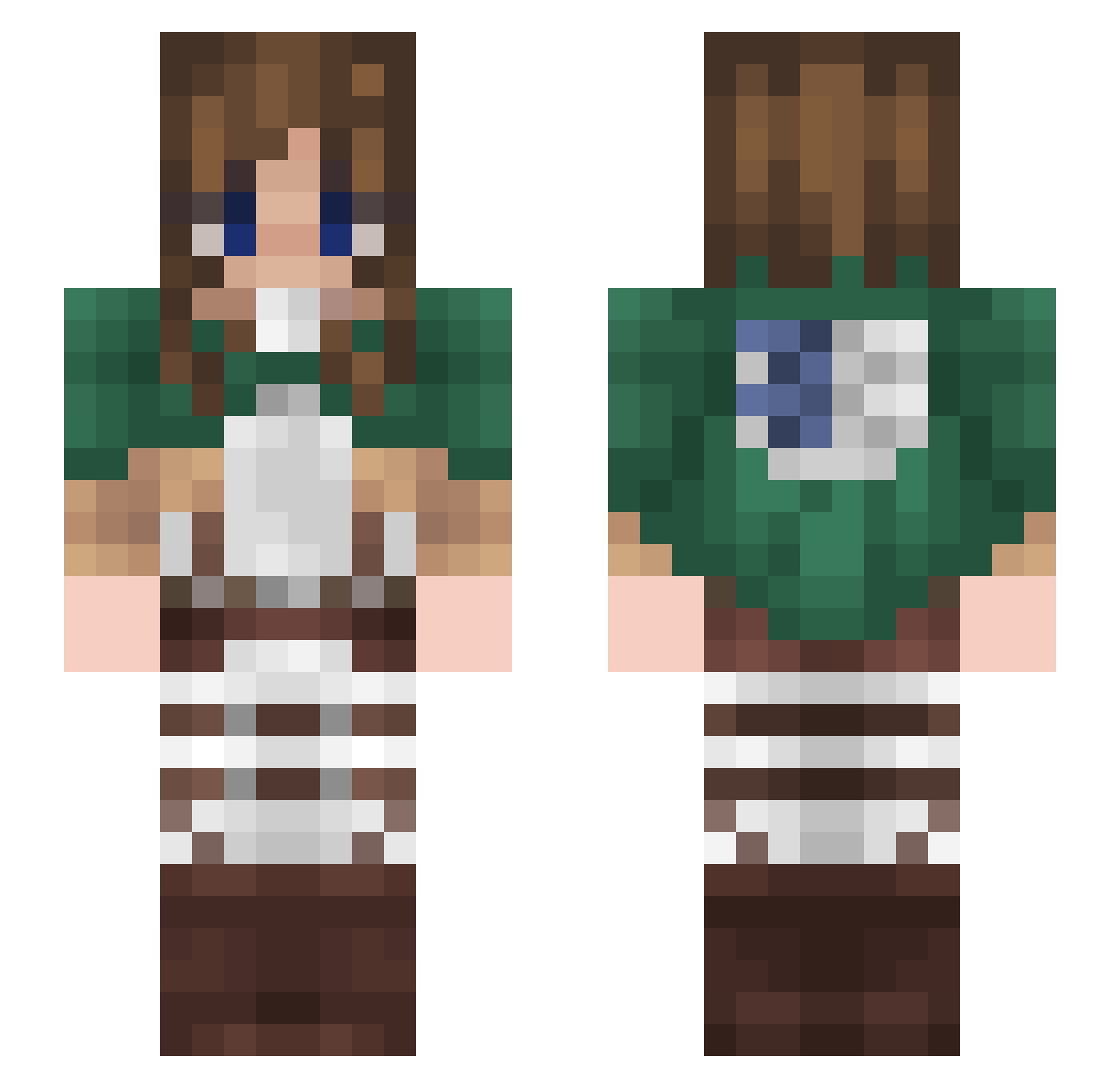 Klitharius Minecraft skin, front and back view