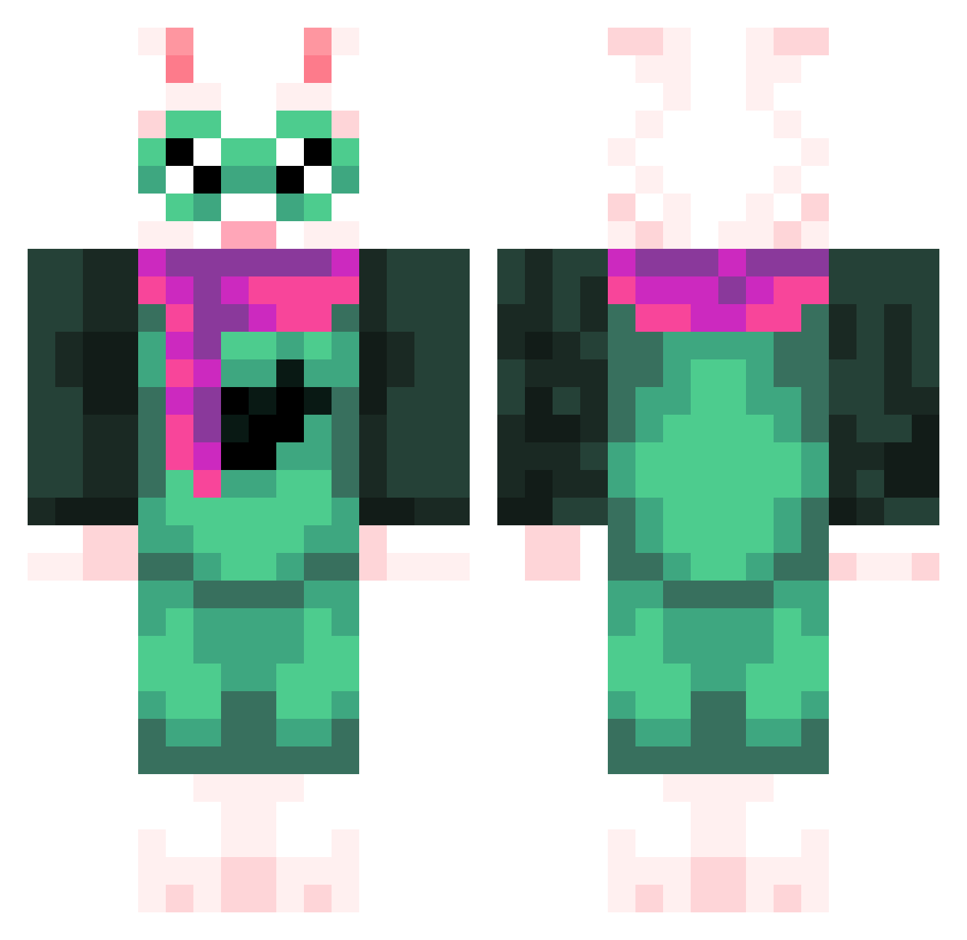 zhaoxiz Minecraft skin, front and back view