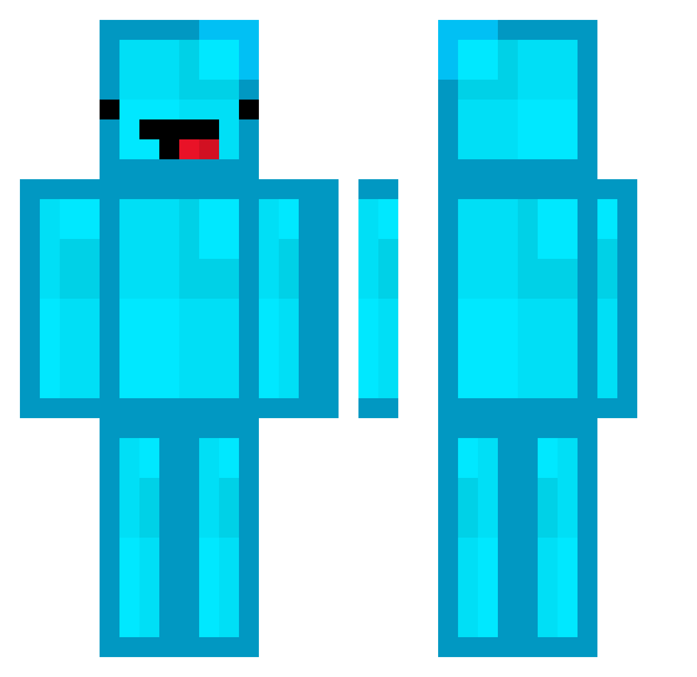 Schiebersepp Minecraft skin, front and back view