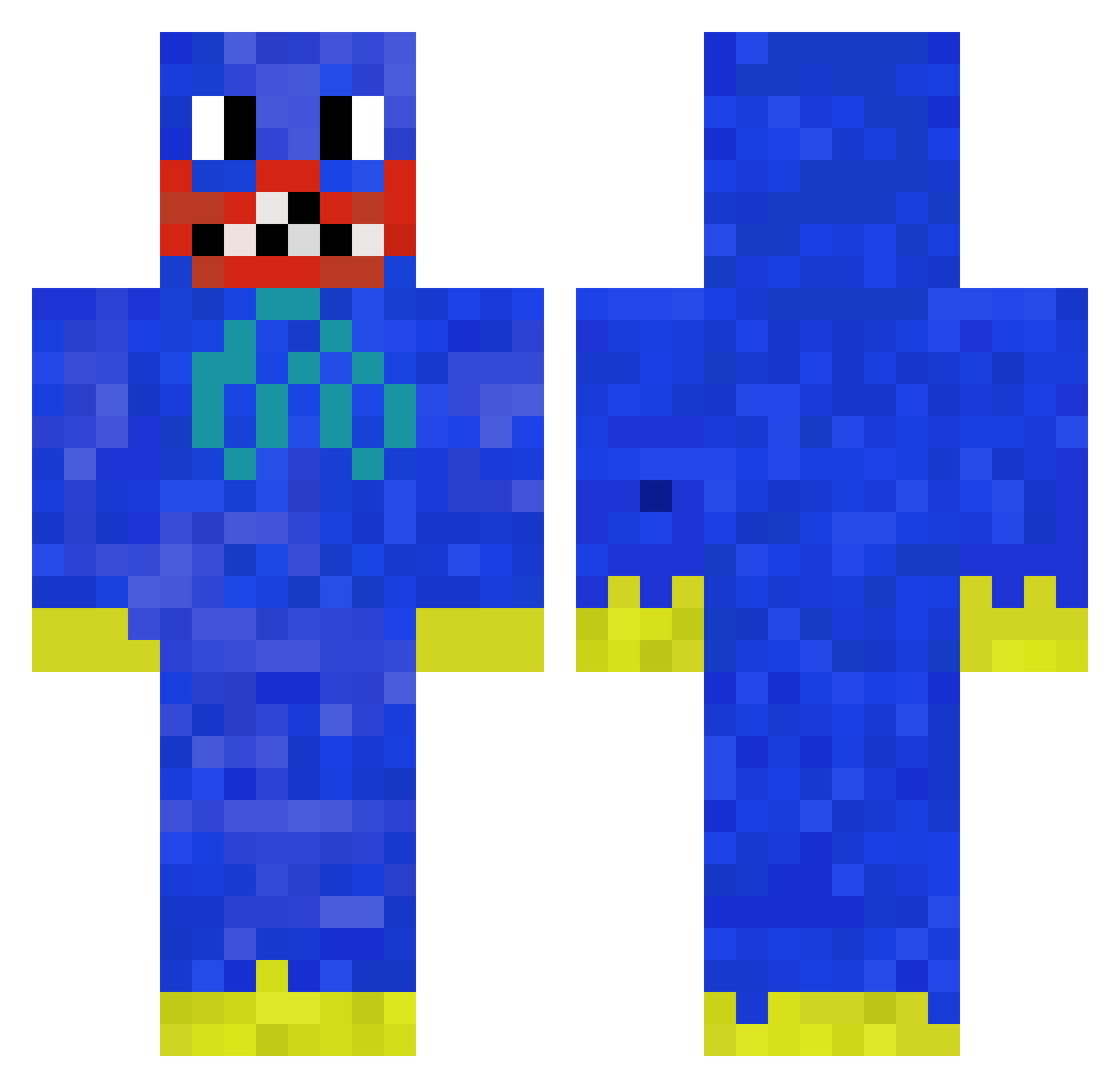 NinjaDufe Minecraft skin, front and back view