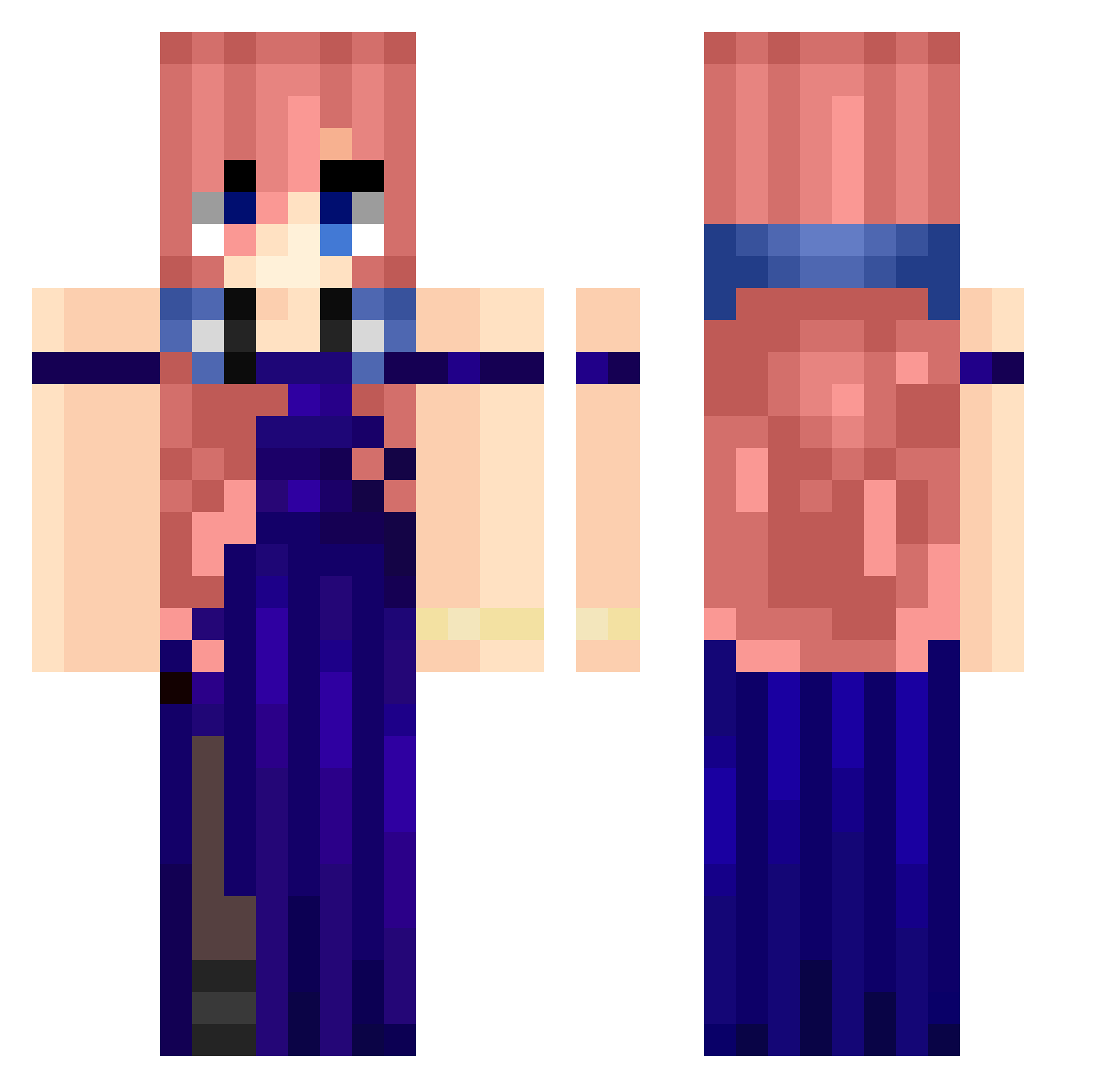 DMTyuta Minecraft skin, front and back view