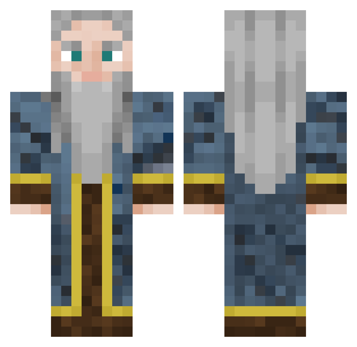 Ehks Minecraft skin, front and back view