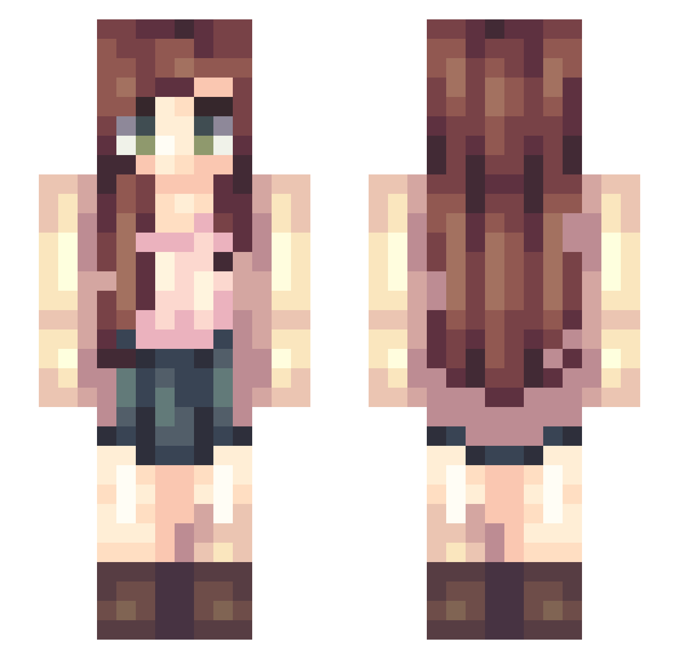 Quelea Minecraft skin, front and back view