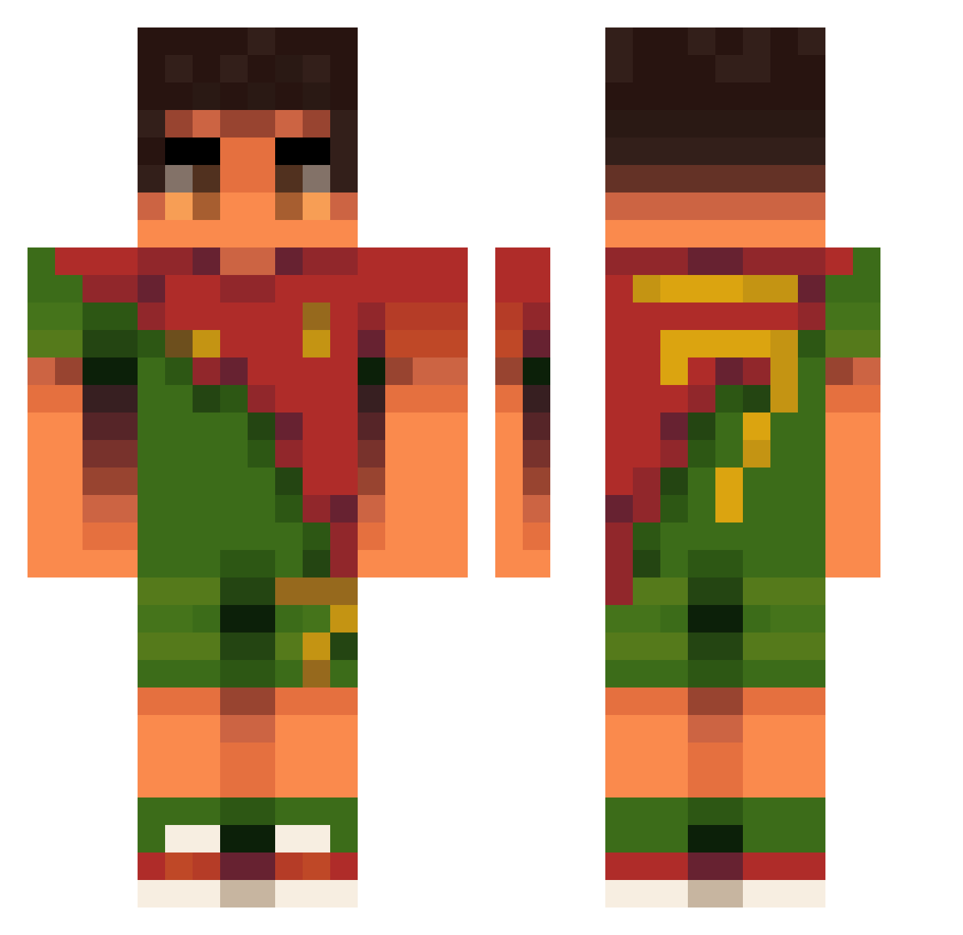 w1ktvr1a Minecraft skin, front and back view