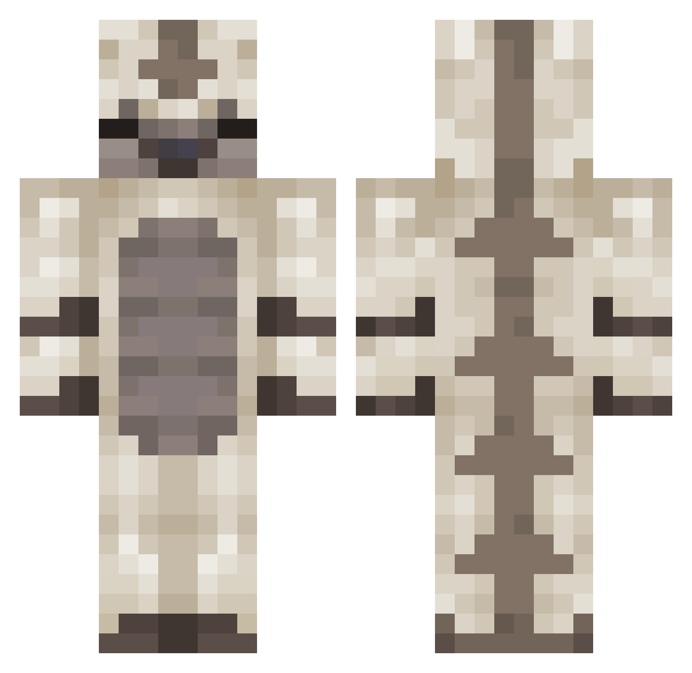 skittlesonjools Minecraft skin, front and back view