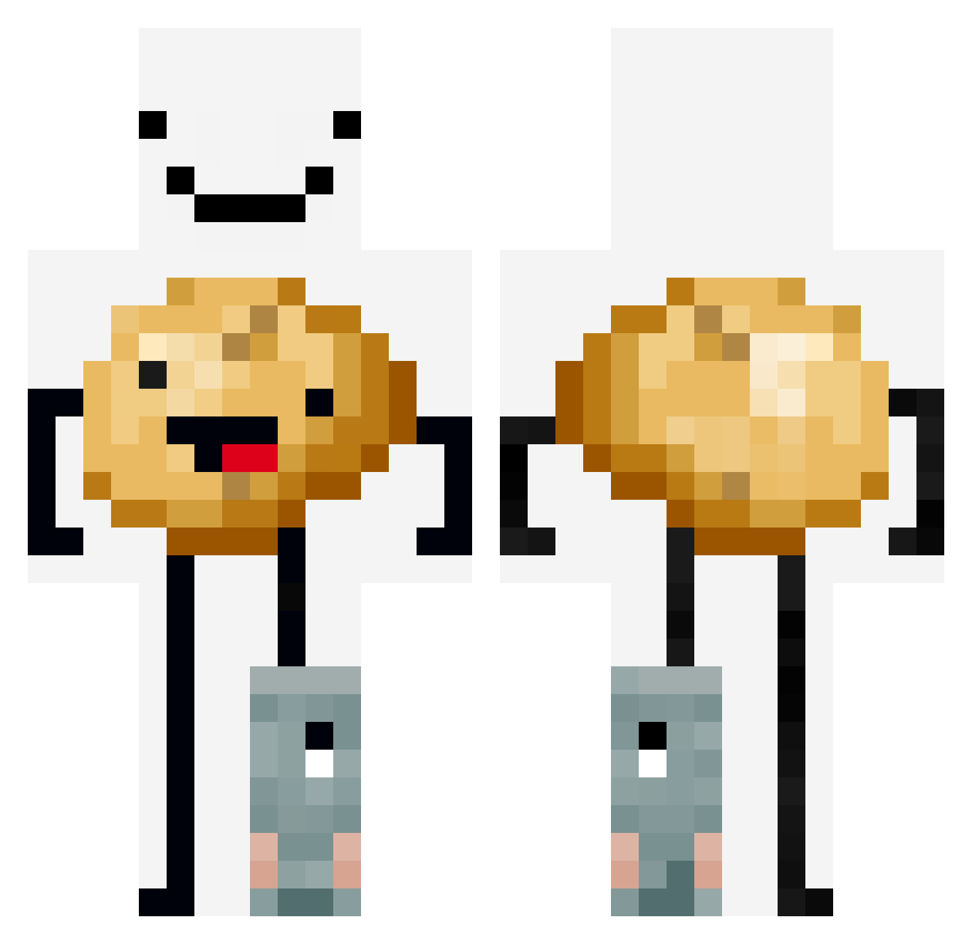 P0TAT0_12 Minecraft skin, front and back view
