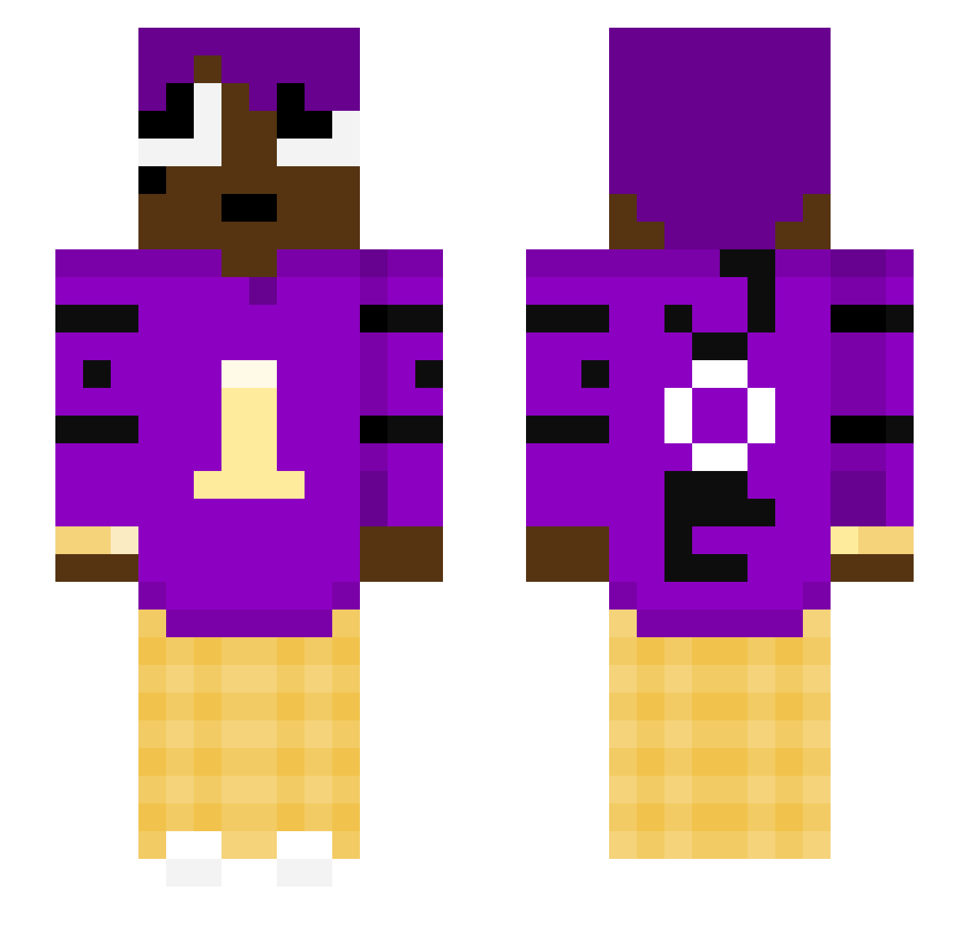 Kimothiii Minecraft skin, front and back view