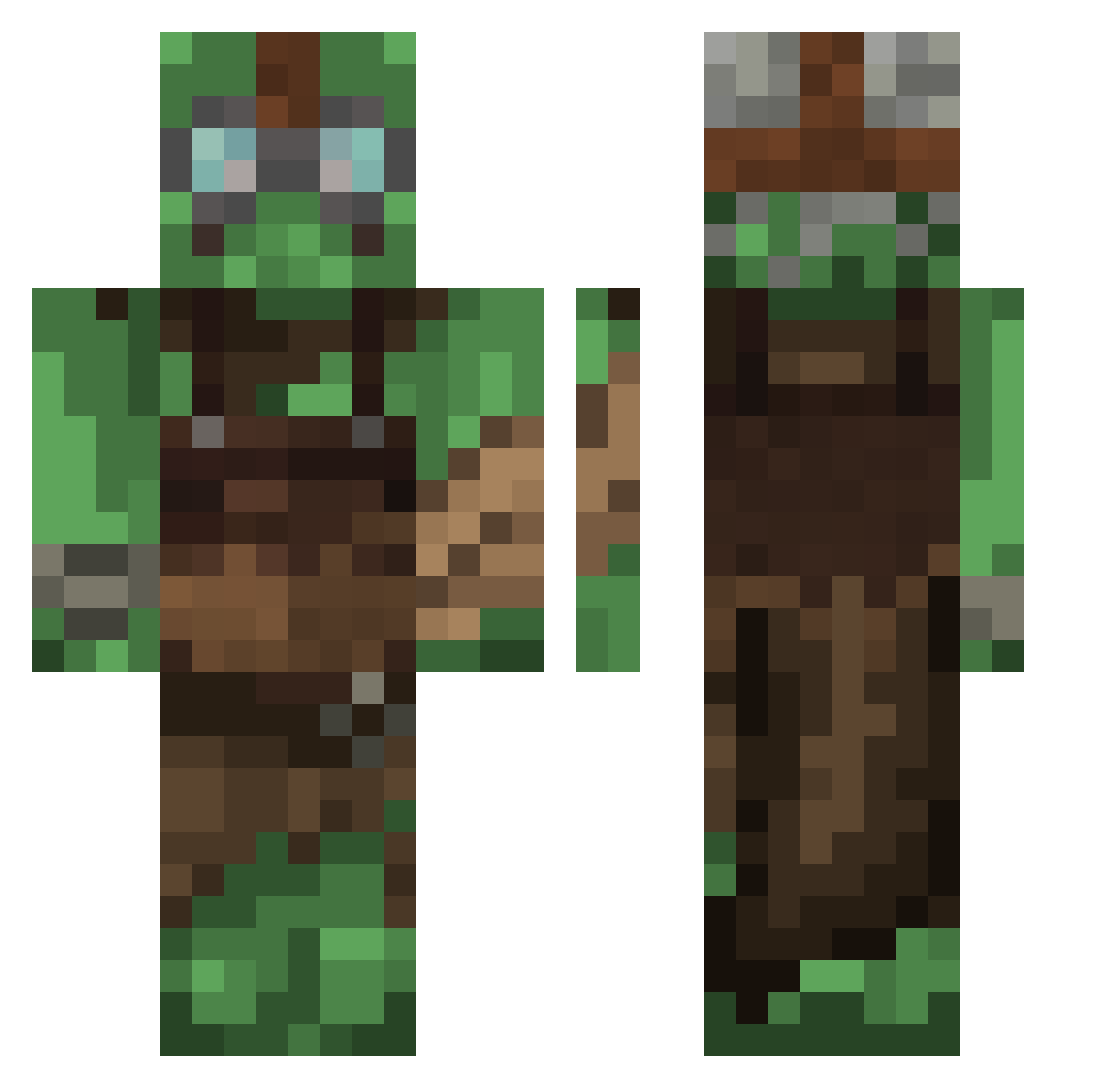 Abra Minecraft skin, front and back view