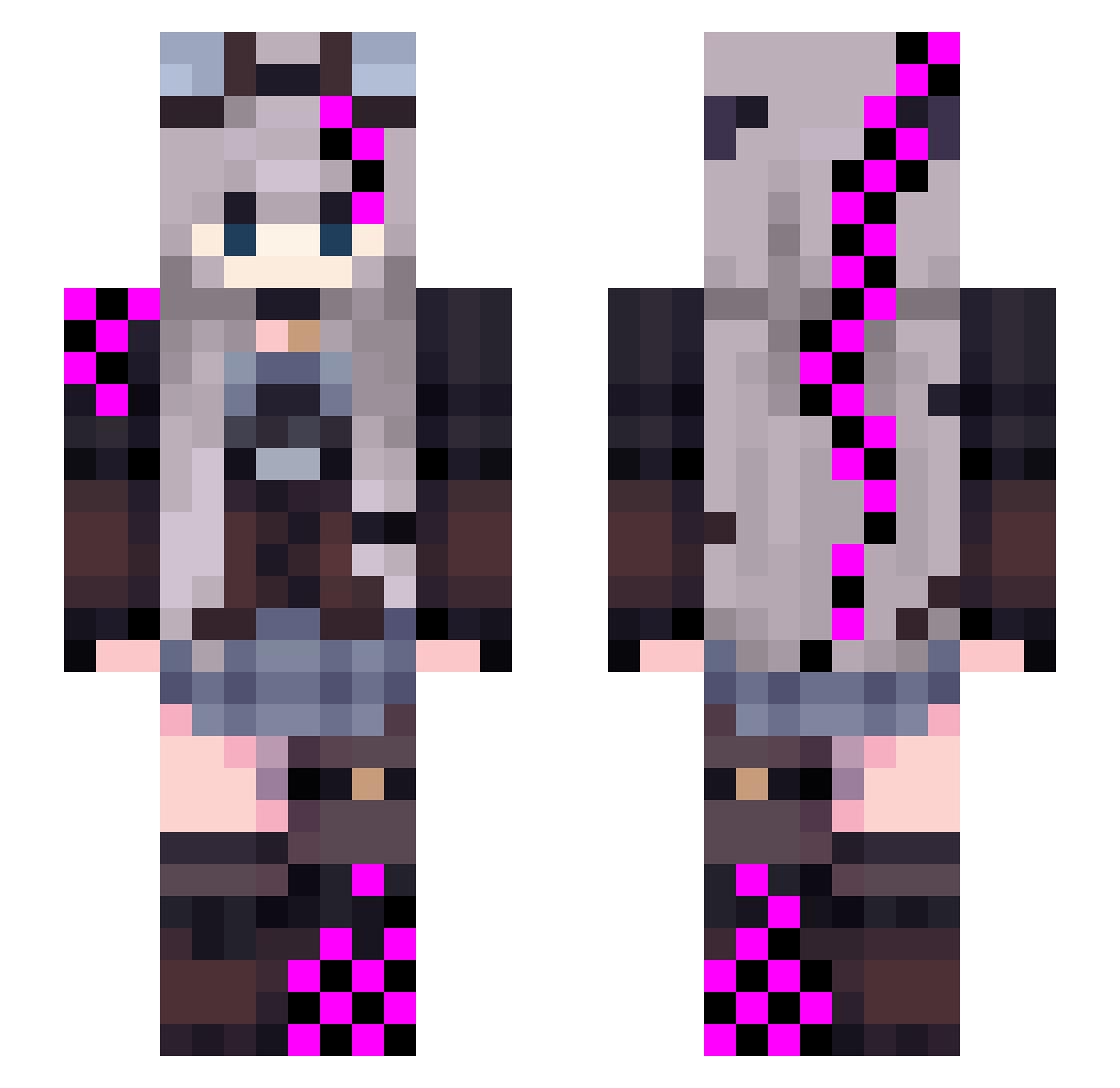 Little_Kuro Minecraft skin, front and back view