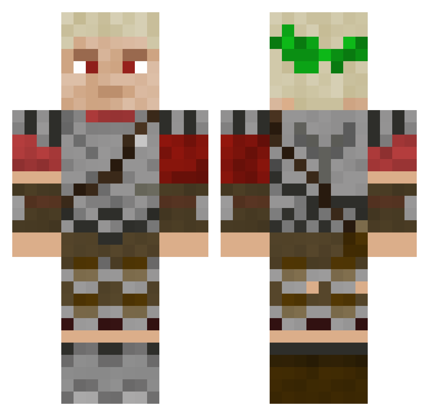 BeerKenny Minecraft skin, front and back view