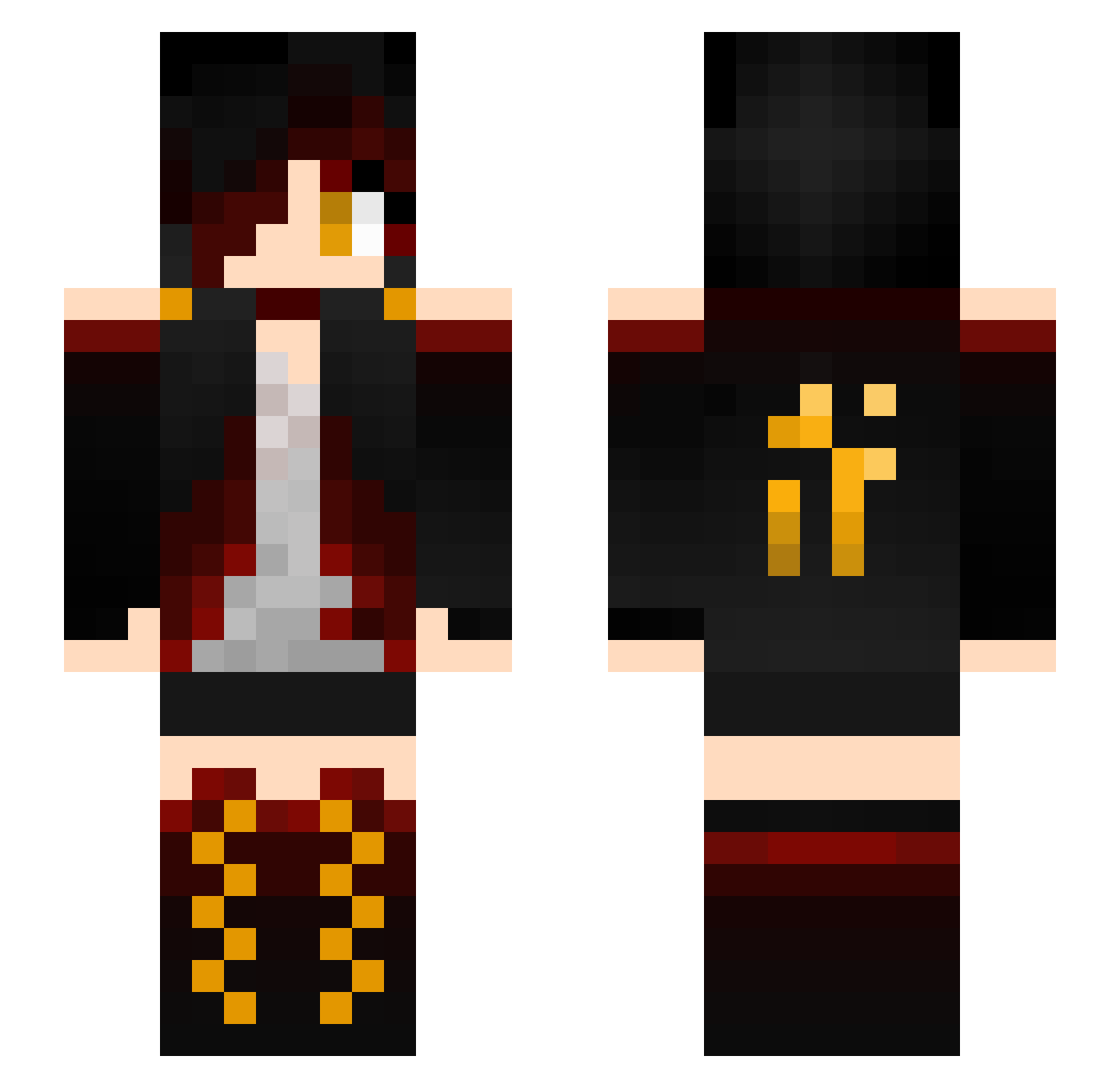 Artylec Minecraft skin, front and back view