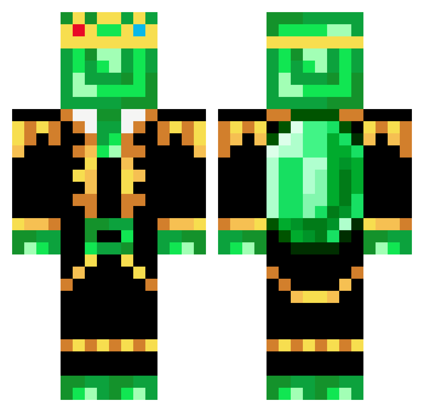 kamsenk Minecraft skin, front and back view