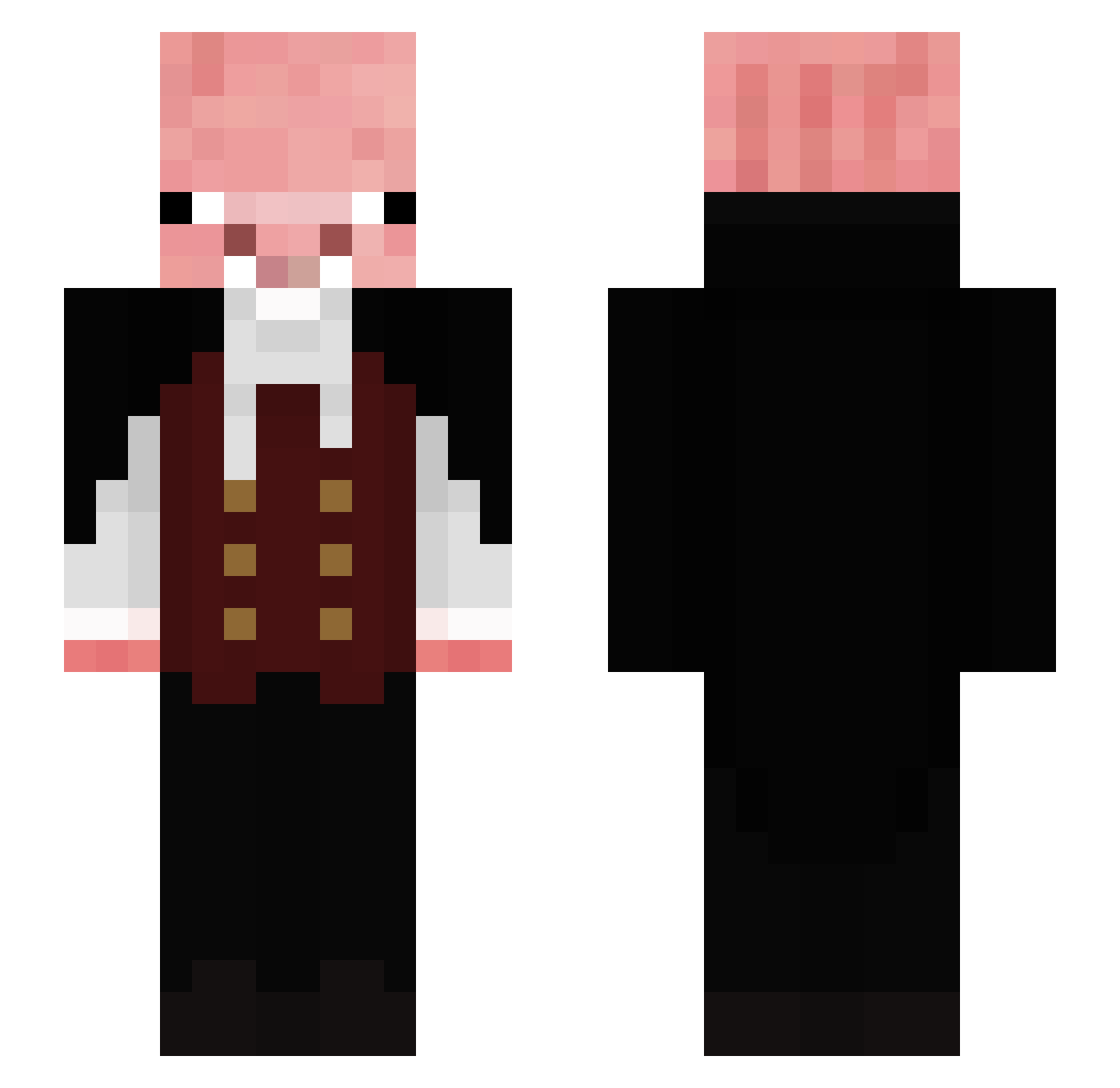 Appleek12 Minecraft skin, front and back view