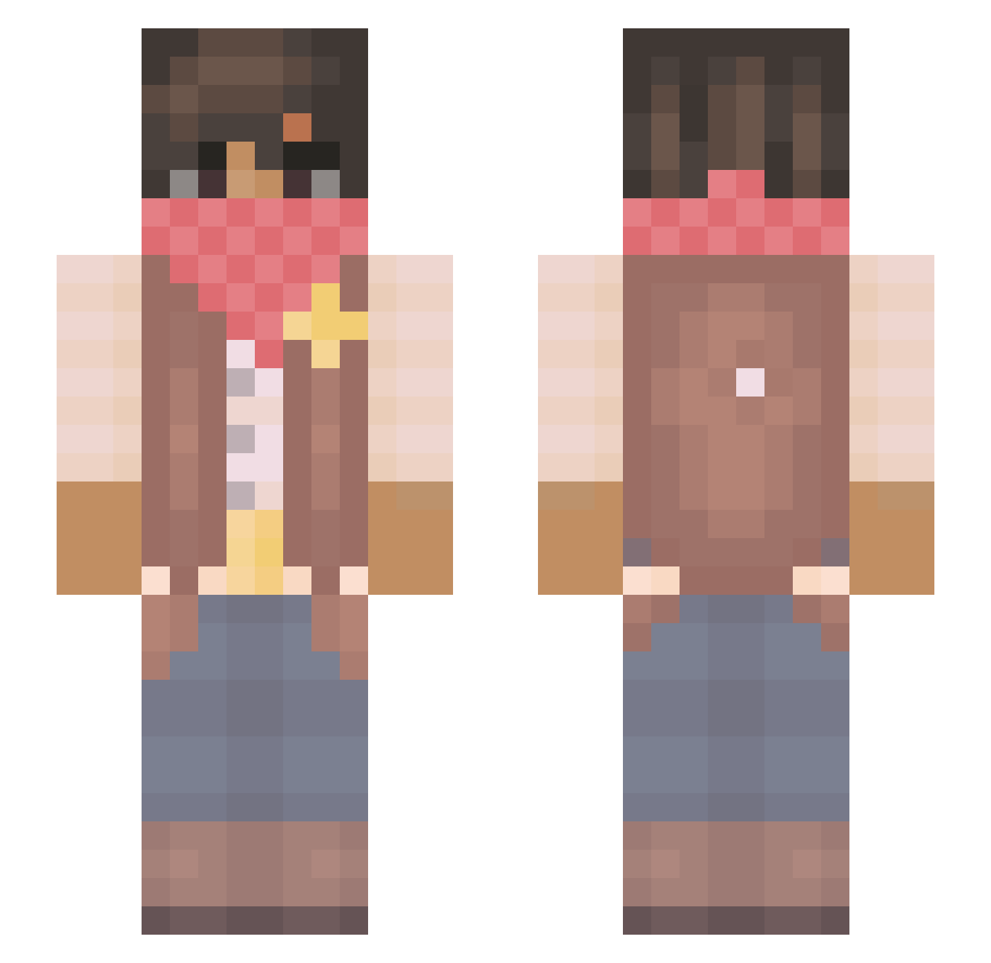 UnicornNinja88 Minecraft skin, front and back view