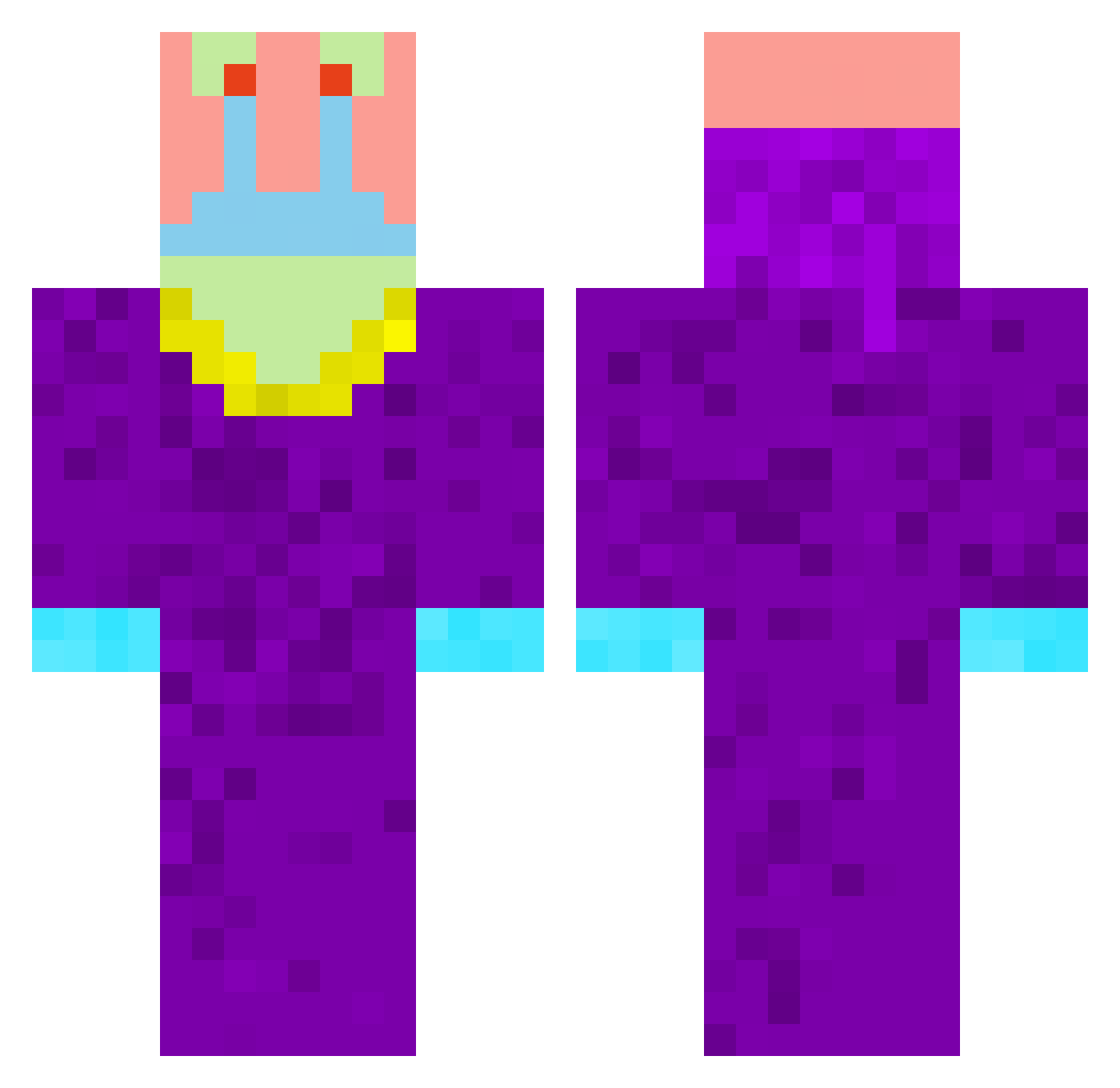 Duckie19 Minecraft skin, front and back view