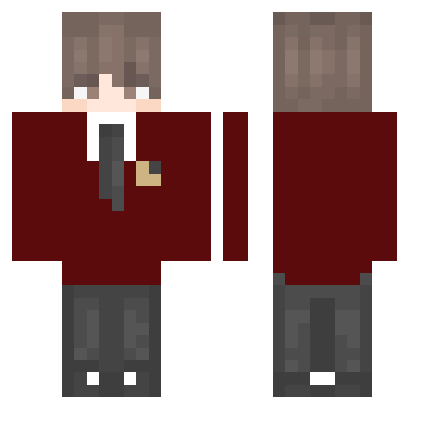 Zonary Minecraft skin, front and back view
