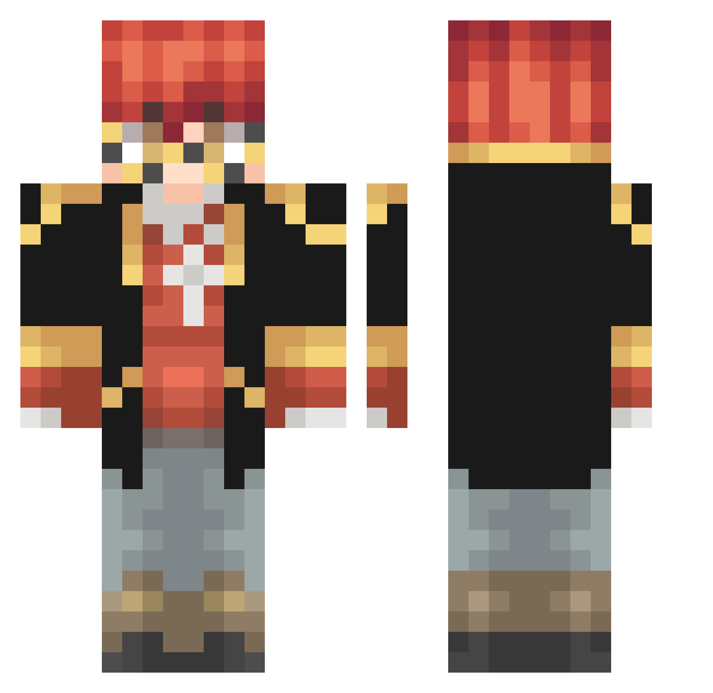 aeriphobic Minecraft skin, front and back view