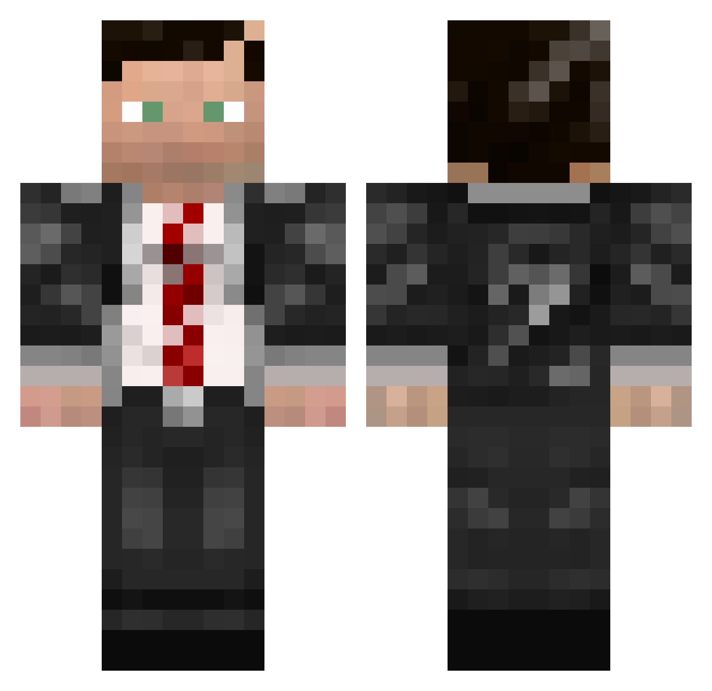 Roland Minecraft skin, front and back view