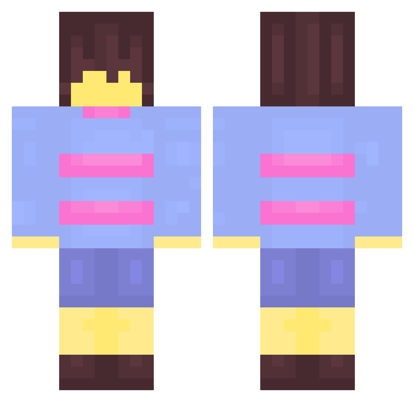 Chris778 Minecraft skin, front and back view