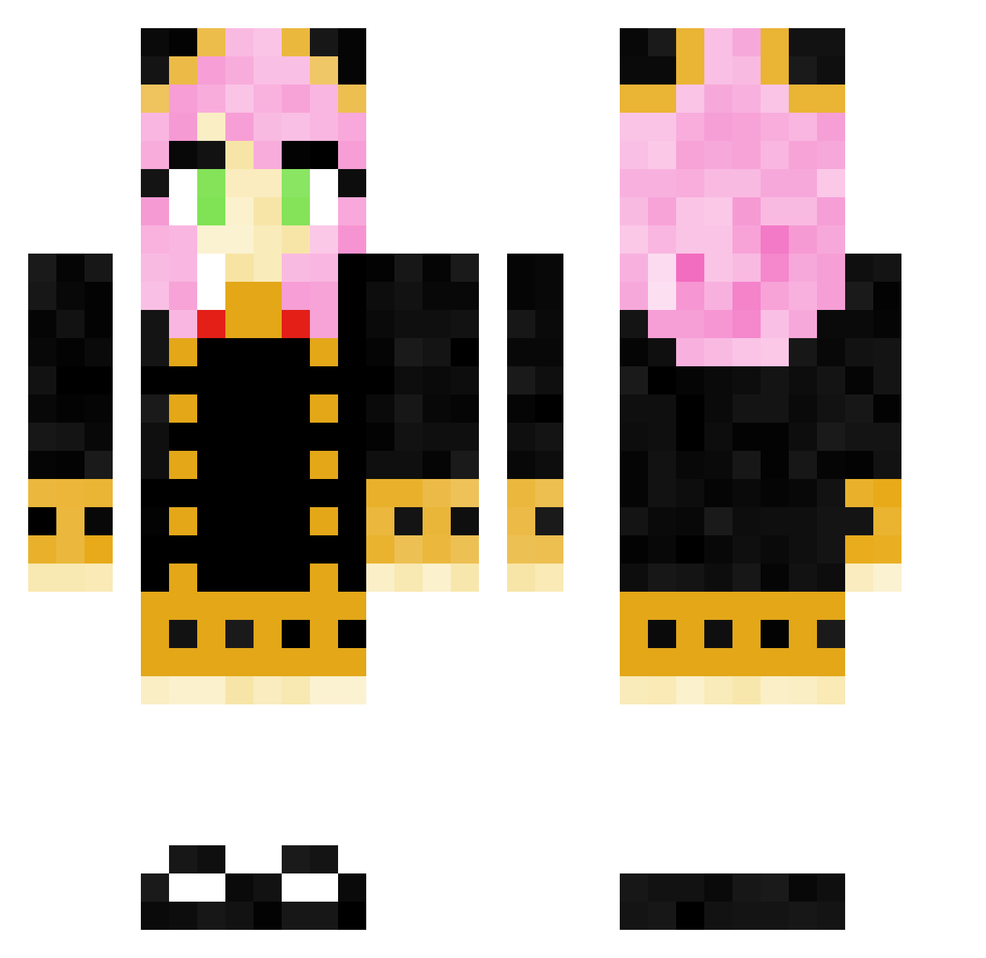 Feeyo Minecraft skin, front and back view