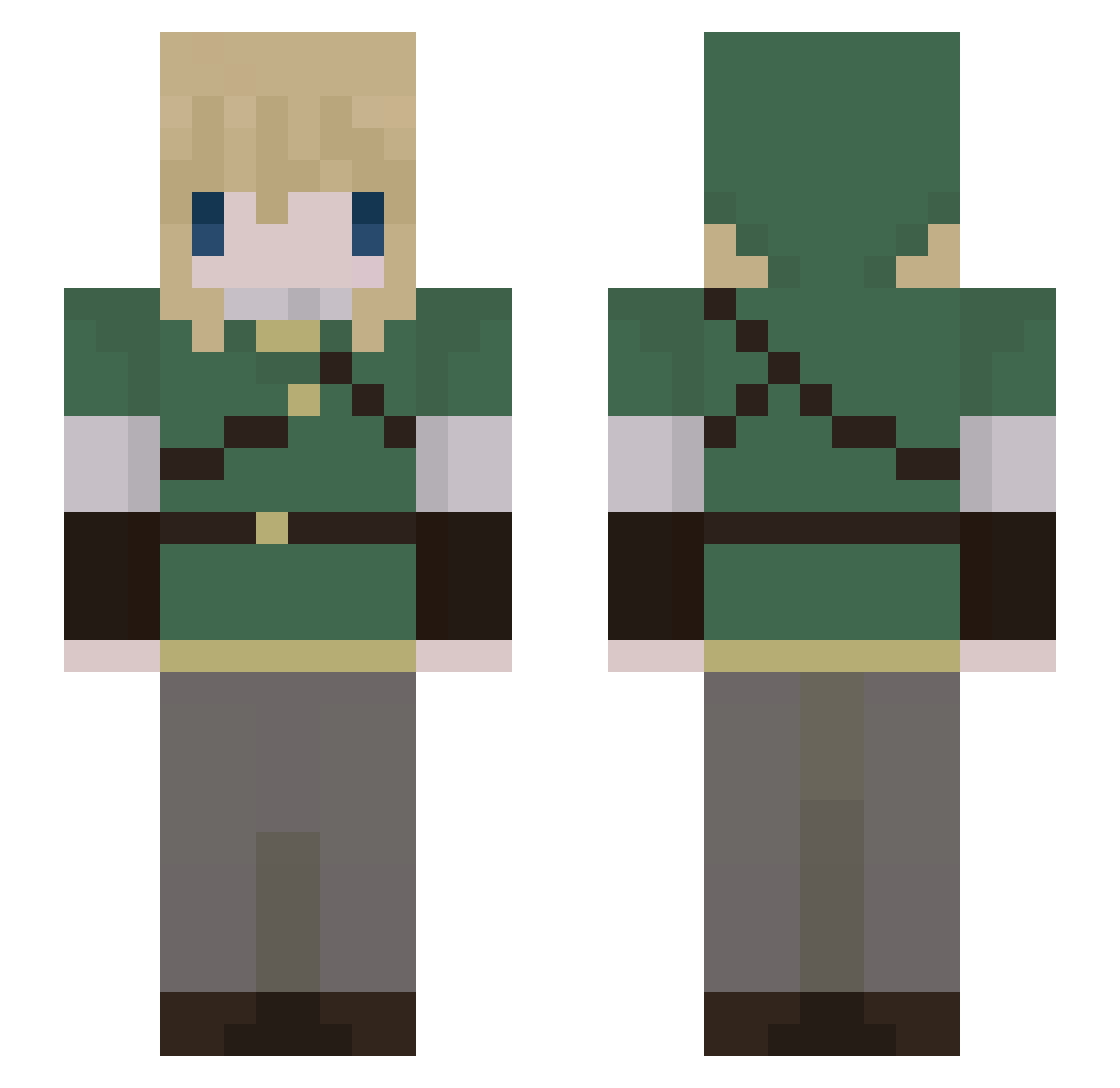 ZeroIka31 Minecraft skin, front and back view