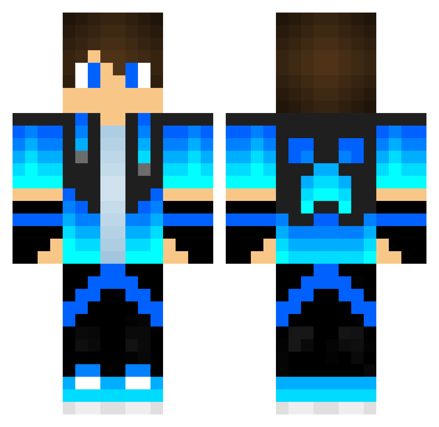qkry Minecraft skin, front and back view