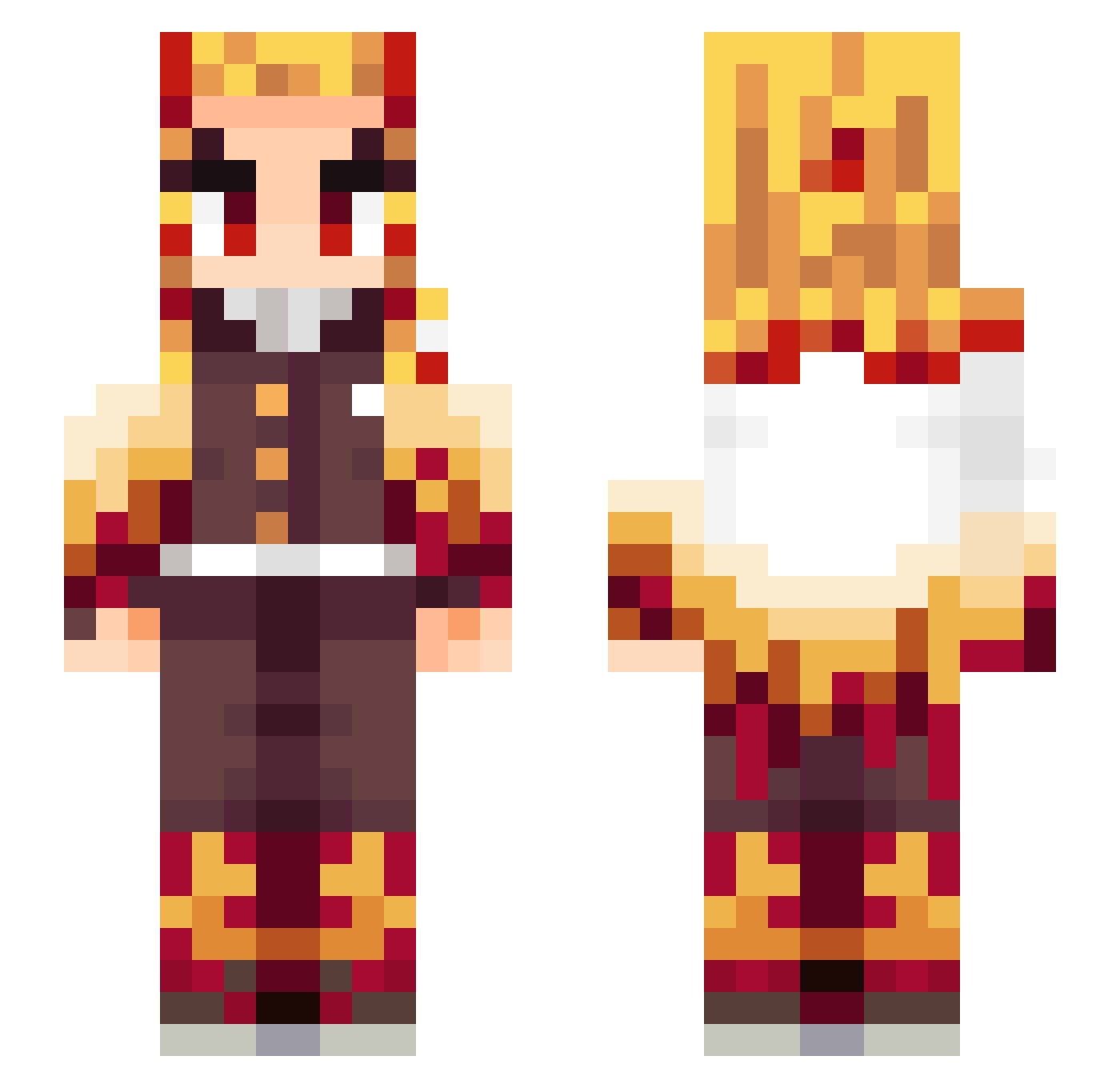 Lennyx Minecraft skin, front and back view