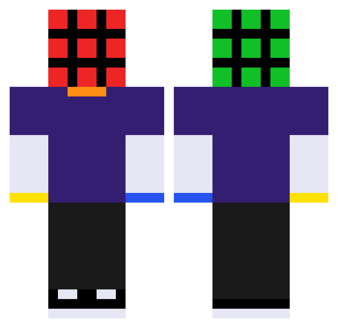 ronnam Minecraft skin, front and back view