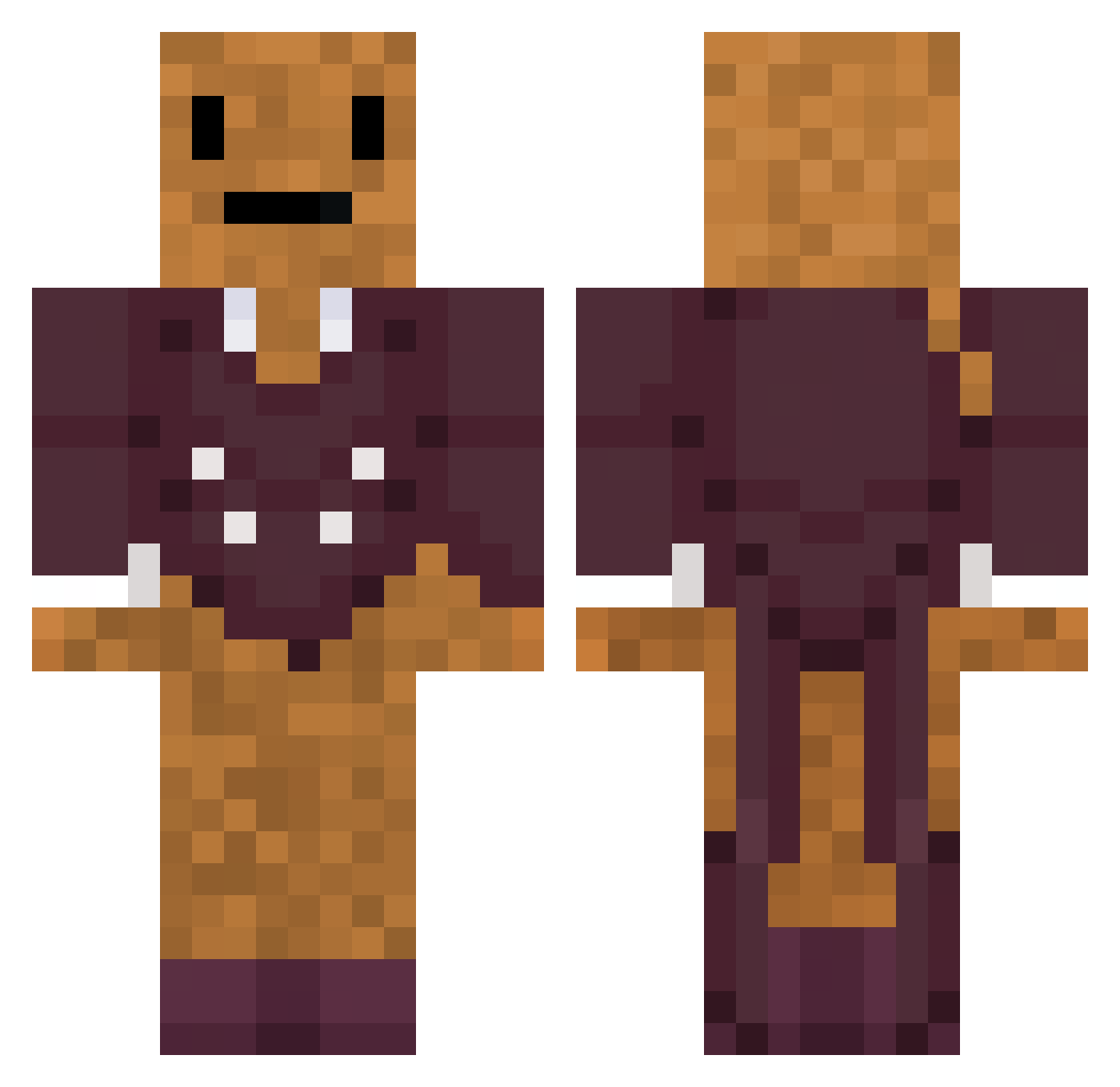 combrah Minecraft skin, front and back view