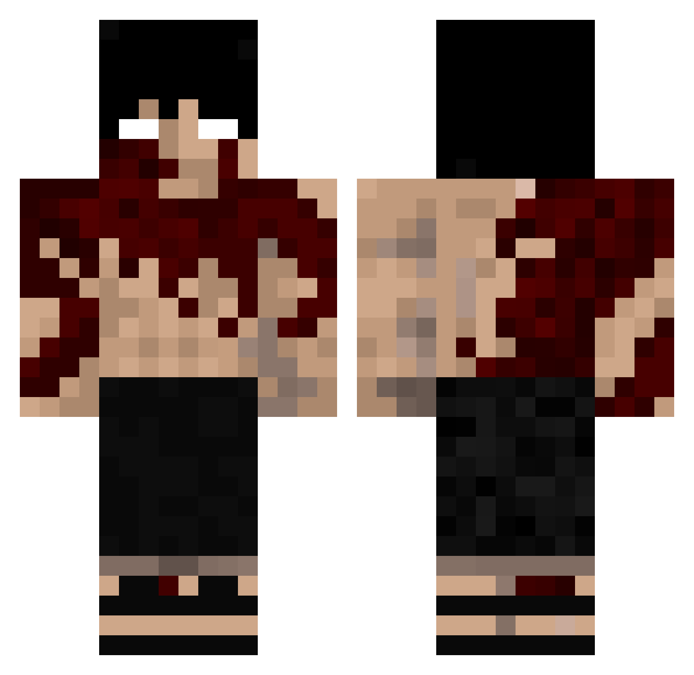 Sixty7 Minecraft skin, front and back view