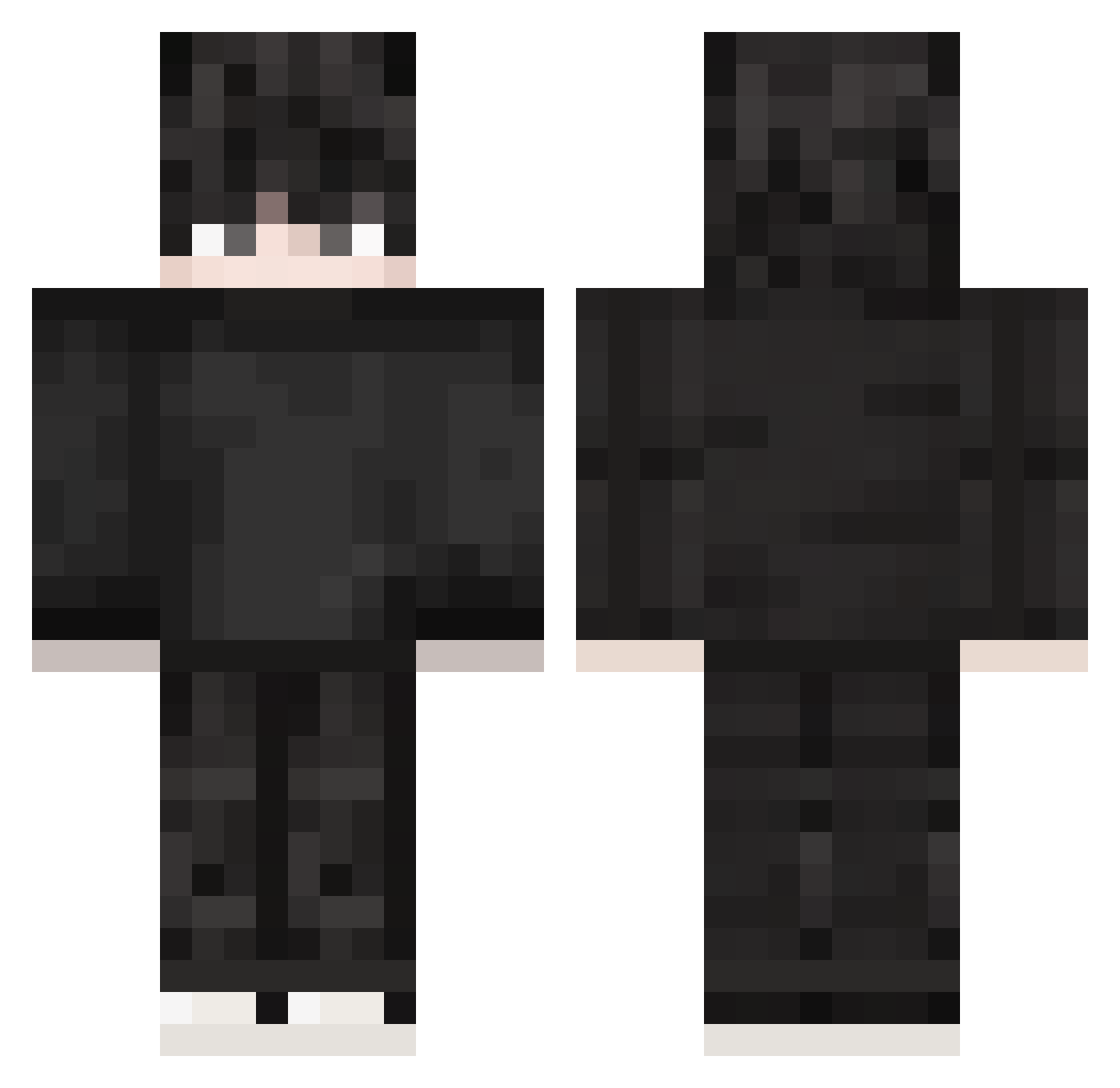 Theonlyonex Minecraft skin, front and back view