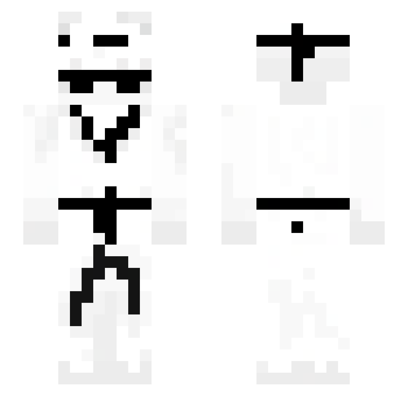 rarechann Minecraft skin, front and back view