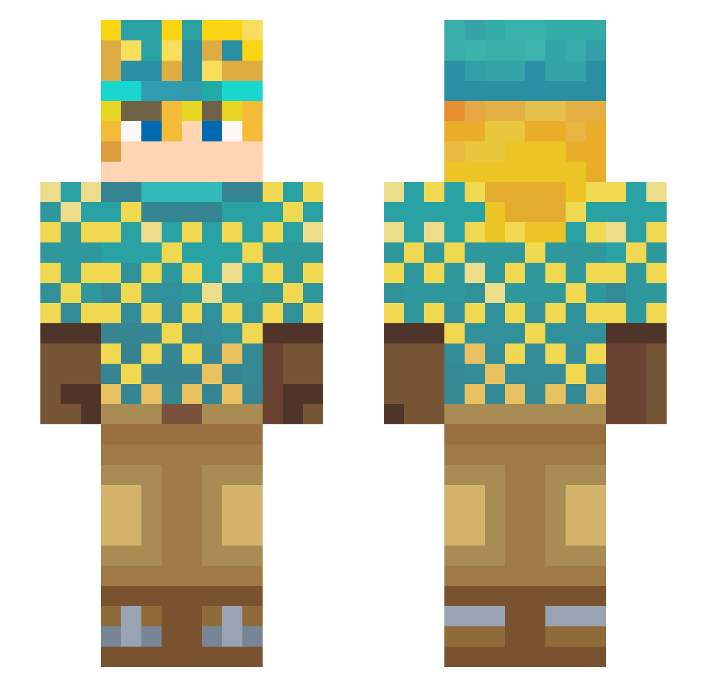 Aceish1gh Minecraft skin, front and back view