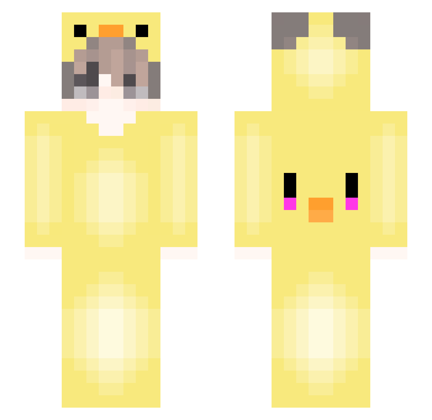 Neekk Minecraft skin, front and back view