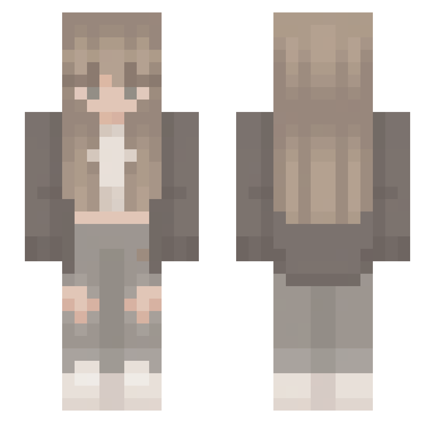 paybackpeasant Minecraft skin, front and back view