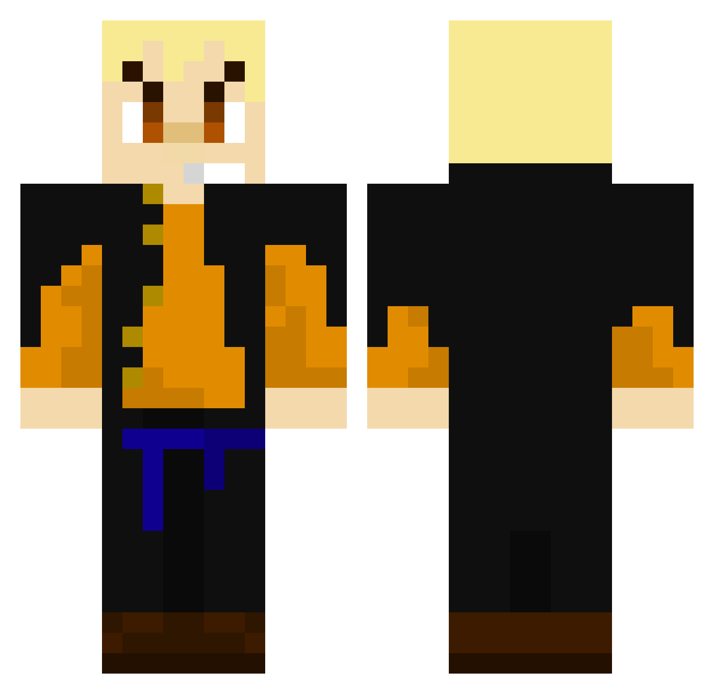 10KH Minecraft skin, front and back view