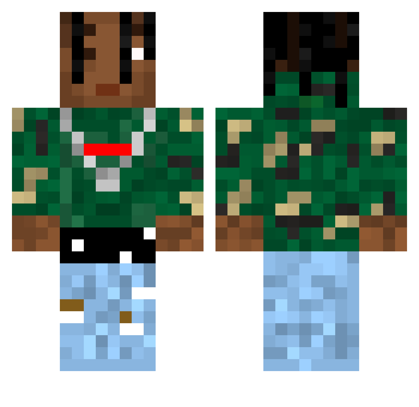 LaFlame90210 Minecraft skin, front and back view